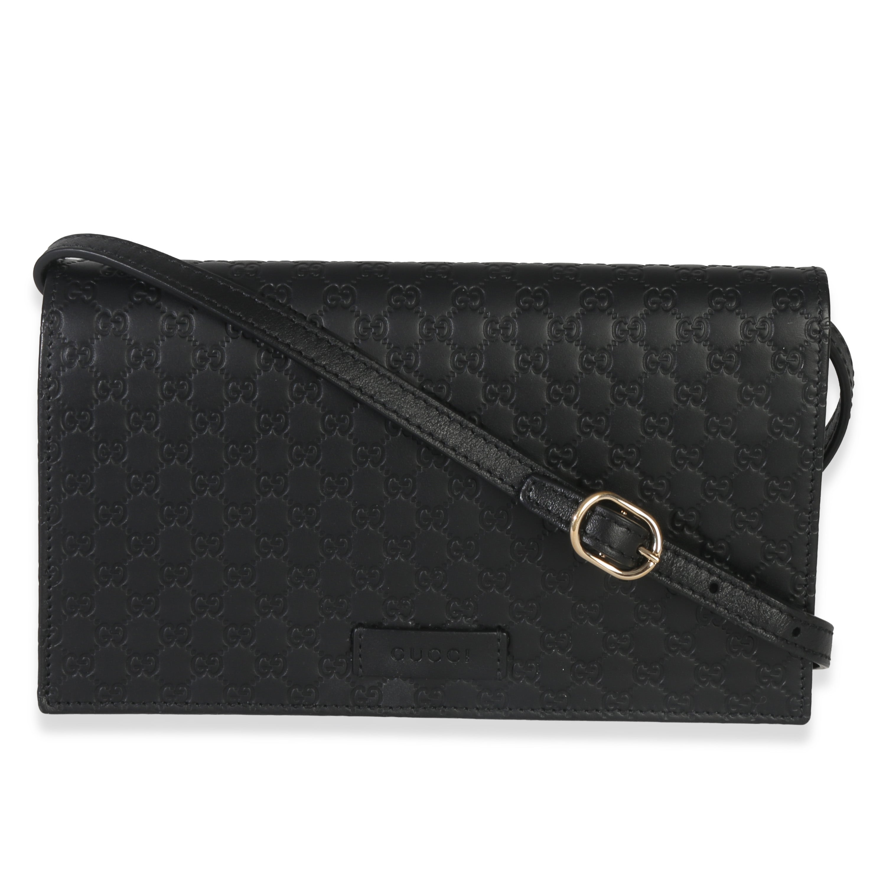 Black Microguccissima Crossbody Wallet