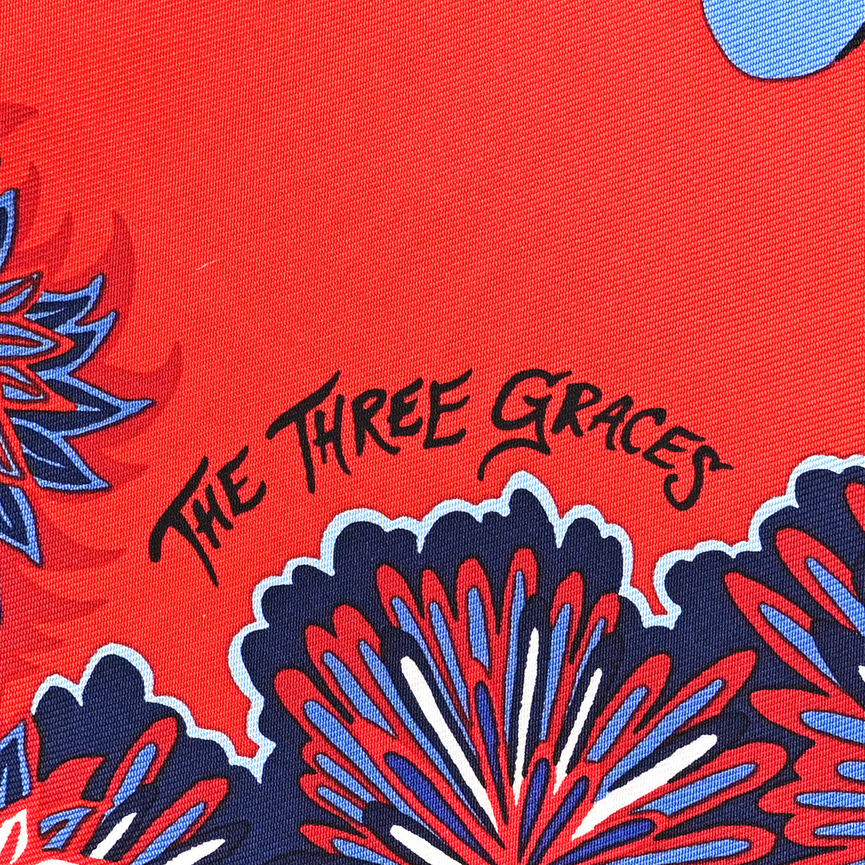Silk The Three Graces Scarf 90 Rouge Marine White