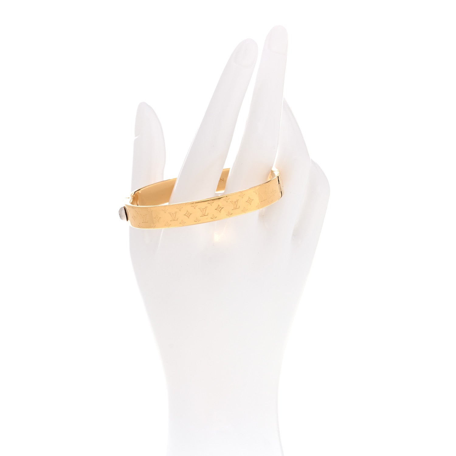 Brass Monogram Nanogram Cuff M Gold