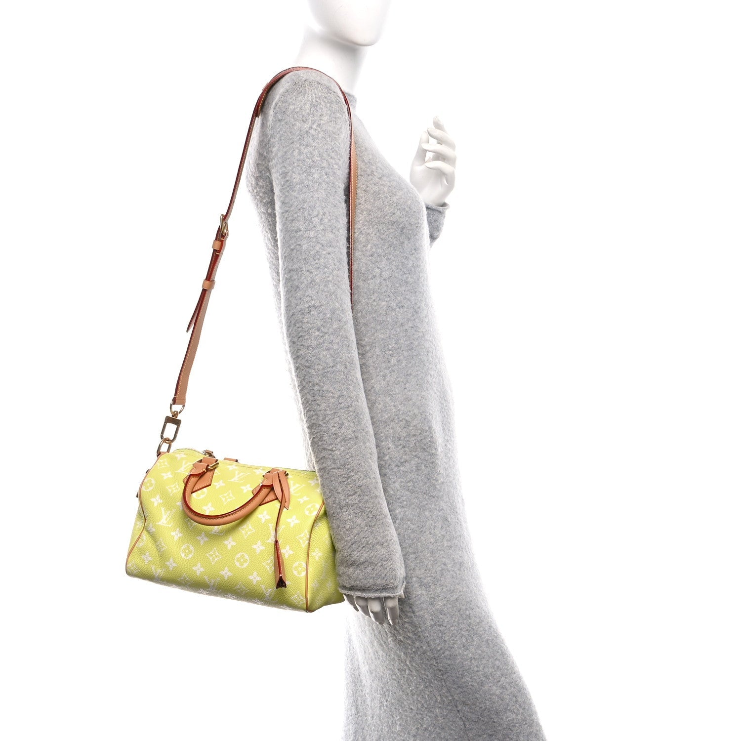 Calfskin Monogram Speedy P9 Bandouliere 25 Lemonade Yellow
