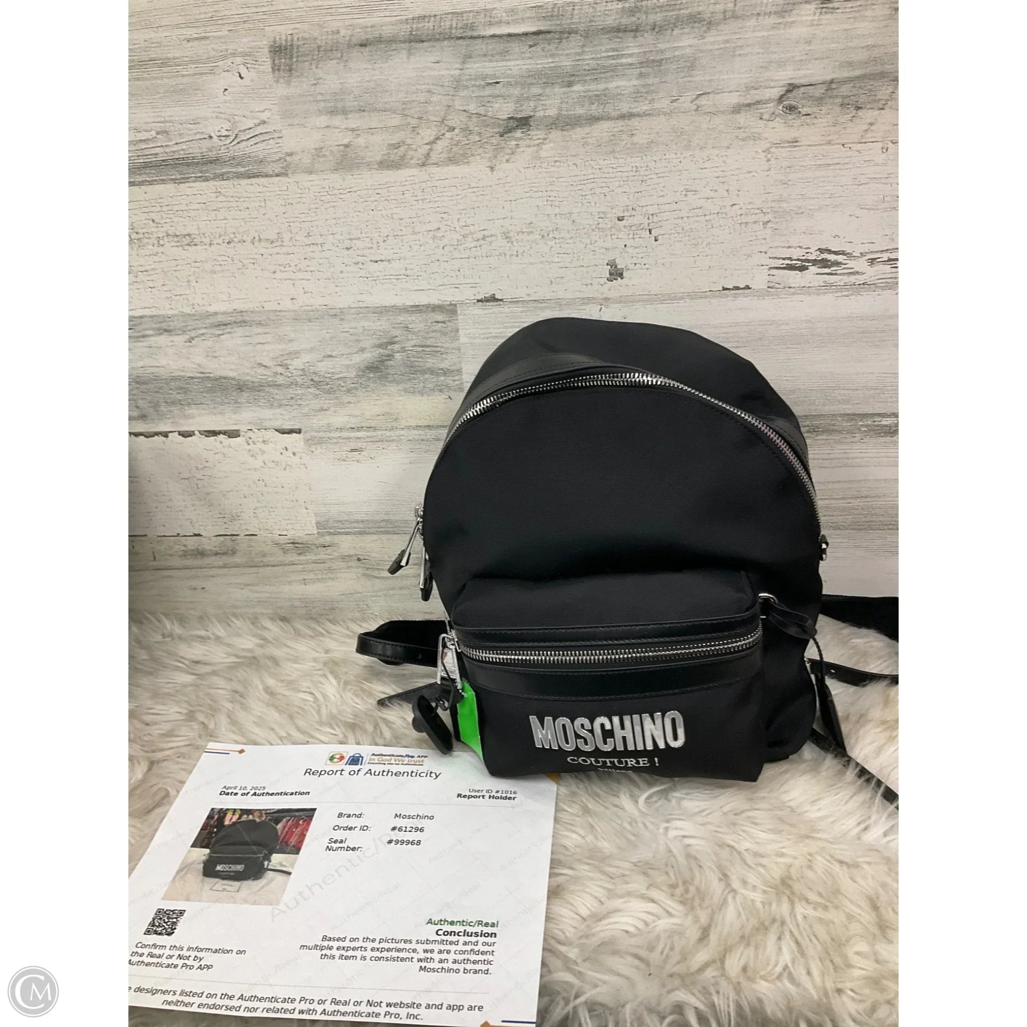 Backpack Luxury Designer By Moschino, Size: Large