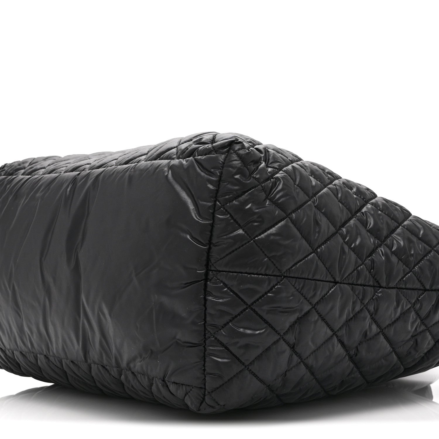 Nylon Quilted Large Coco Cocoon Tote Black
