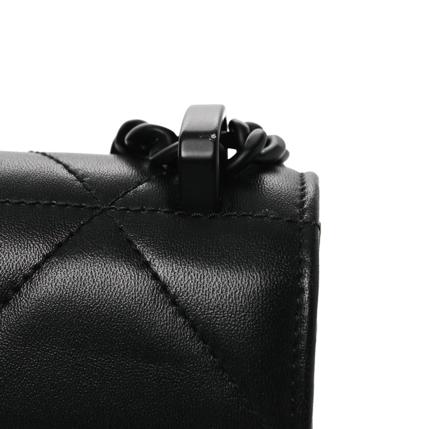 Nappa Triangle Stitched Spectrum Shoulder Bag Black