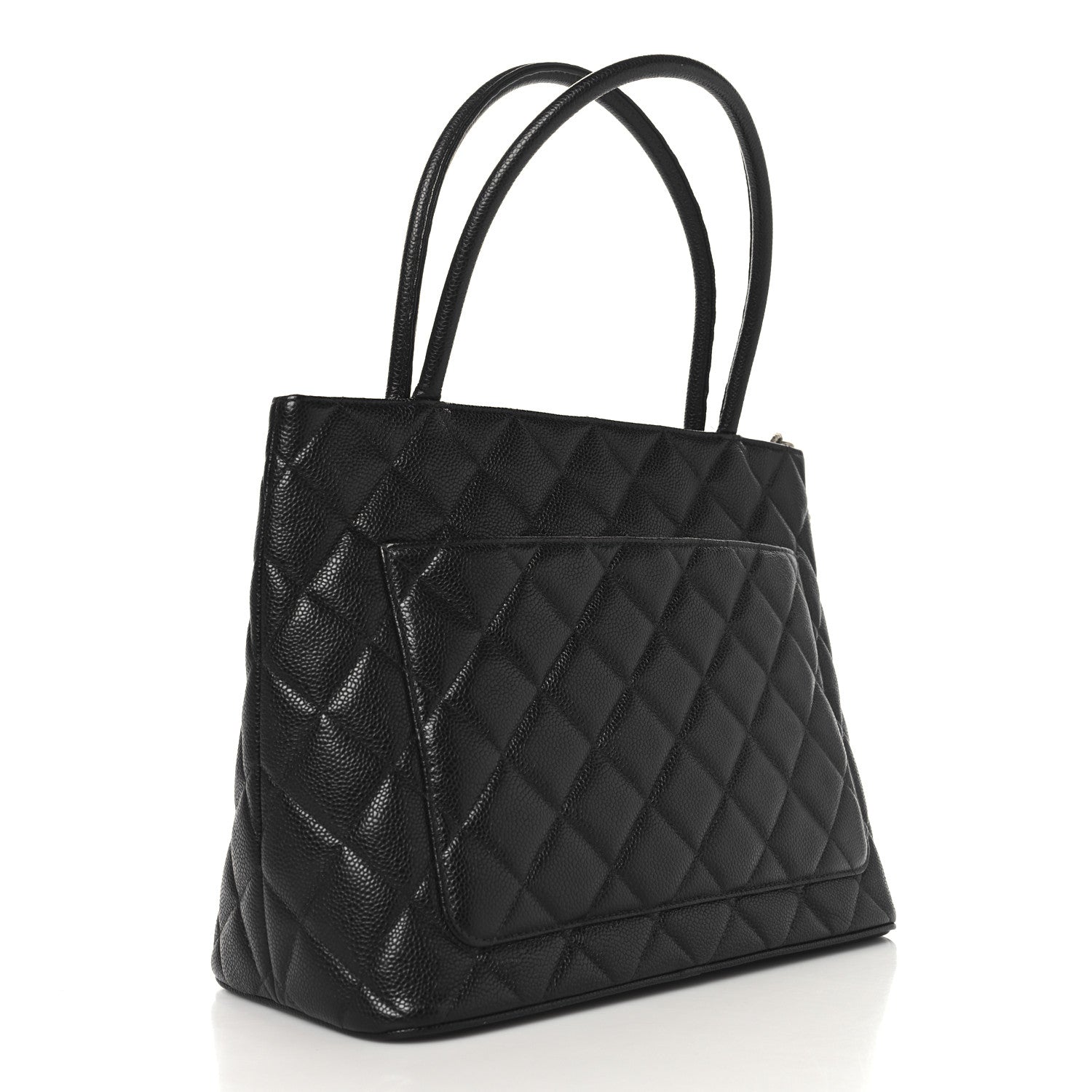 Caviar Quilted Medallion Tote Black