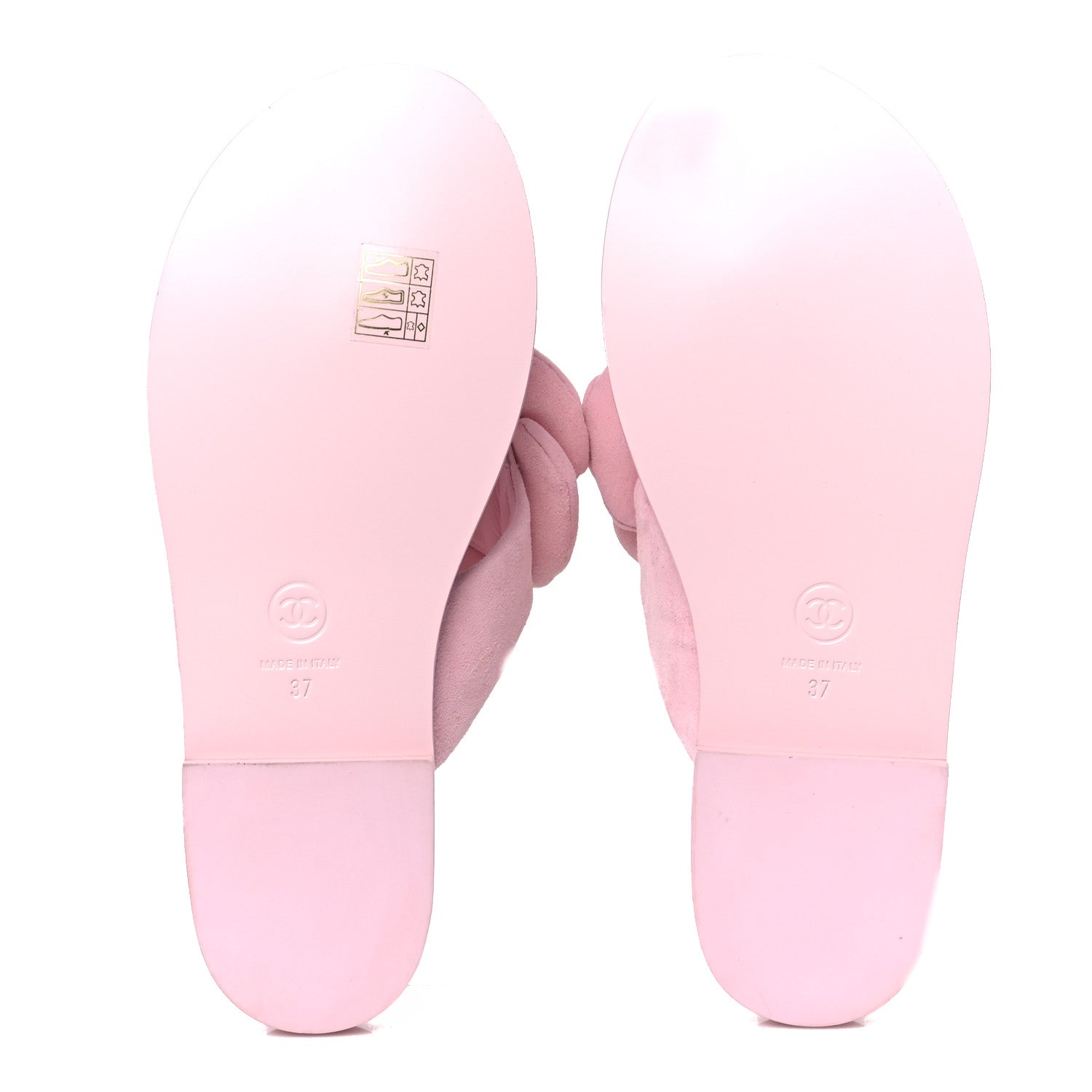 Suede Pearl Camellia Thong Sandals 37 Light Pink