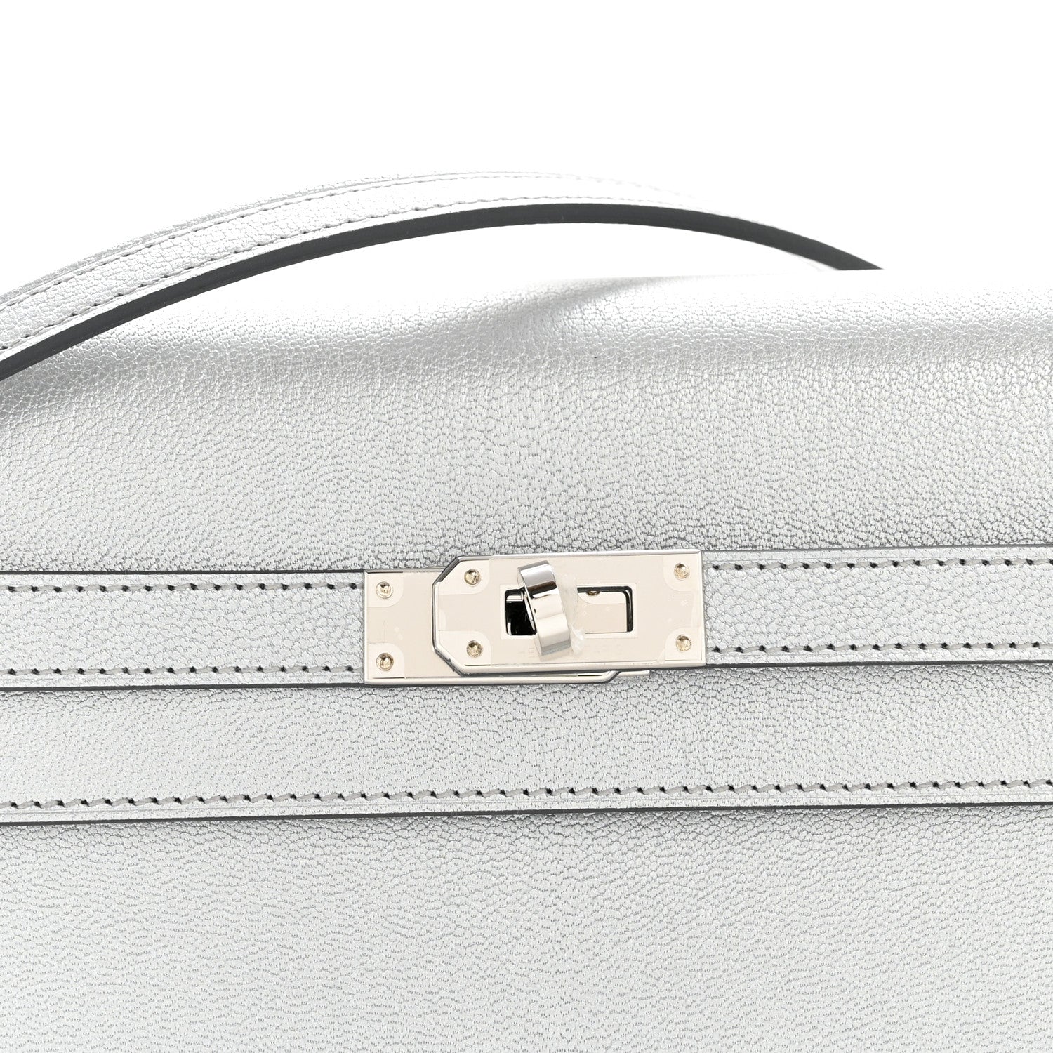 Metallic Chevre Chamkilight Kelly Wallet To Go Argent