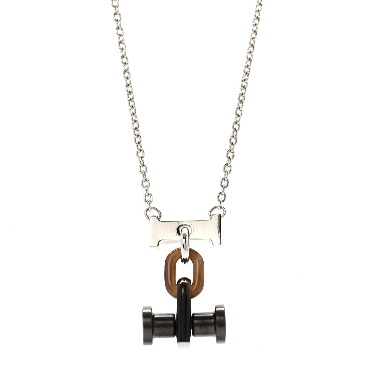 Palladium Buffalo Horn Mobile Necklace