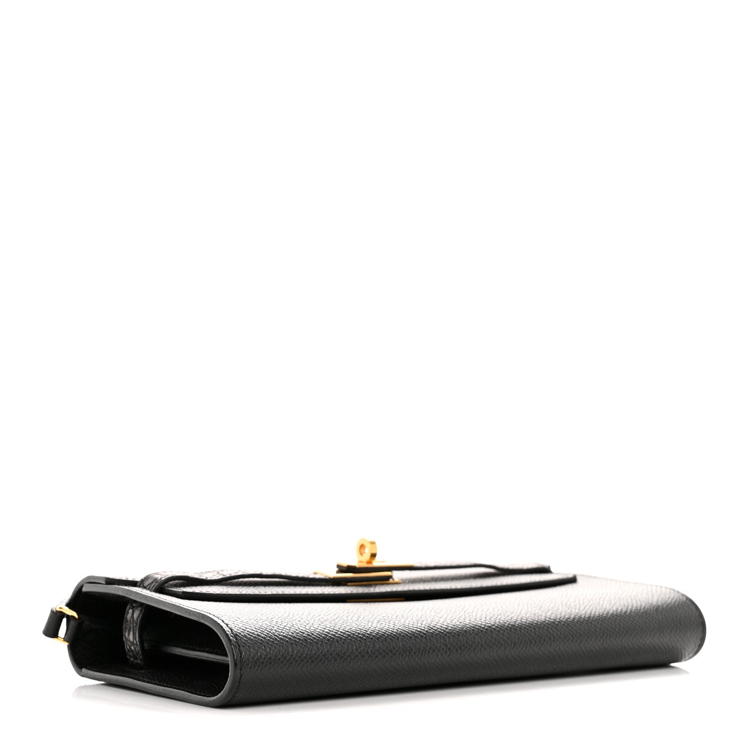 Epsom Shiny Alligator Touch Kelly Wallet To Go Black
