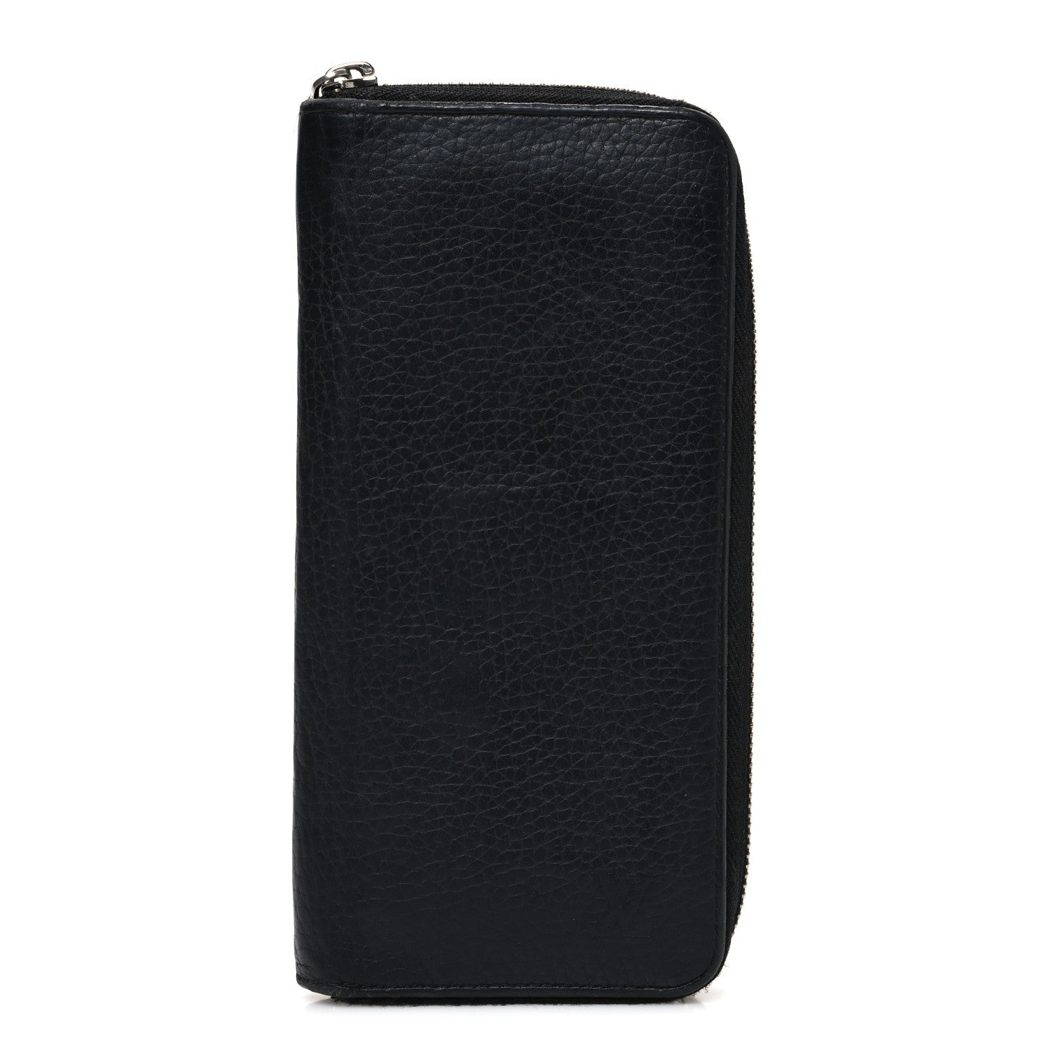 Taurillon Vertical Zippy Wallet Black