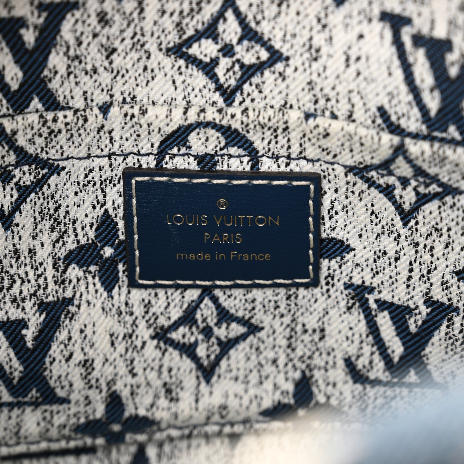 Monogram Jacquard Denim Square Bag Bleu