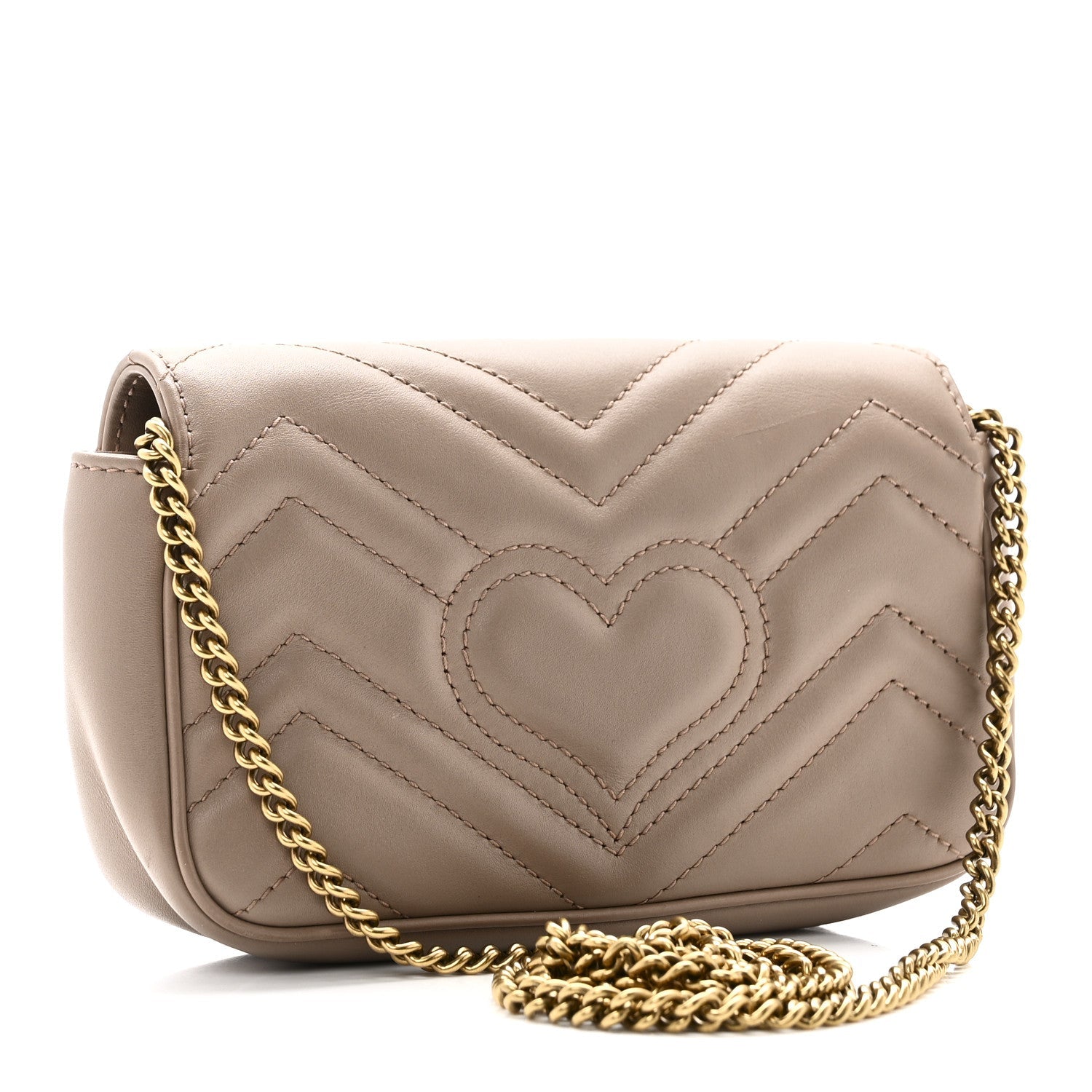 Calfskin Matelasse Super Mini GG Marmont Shoulder Bag Porcelain Rose
