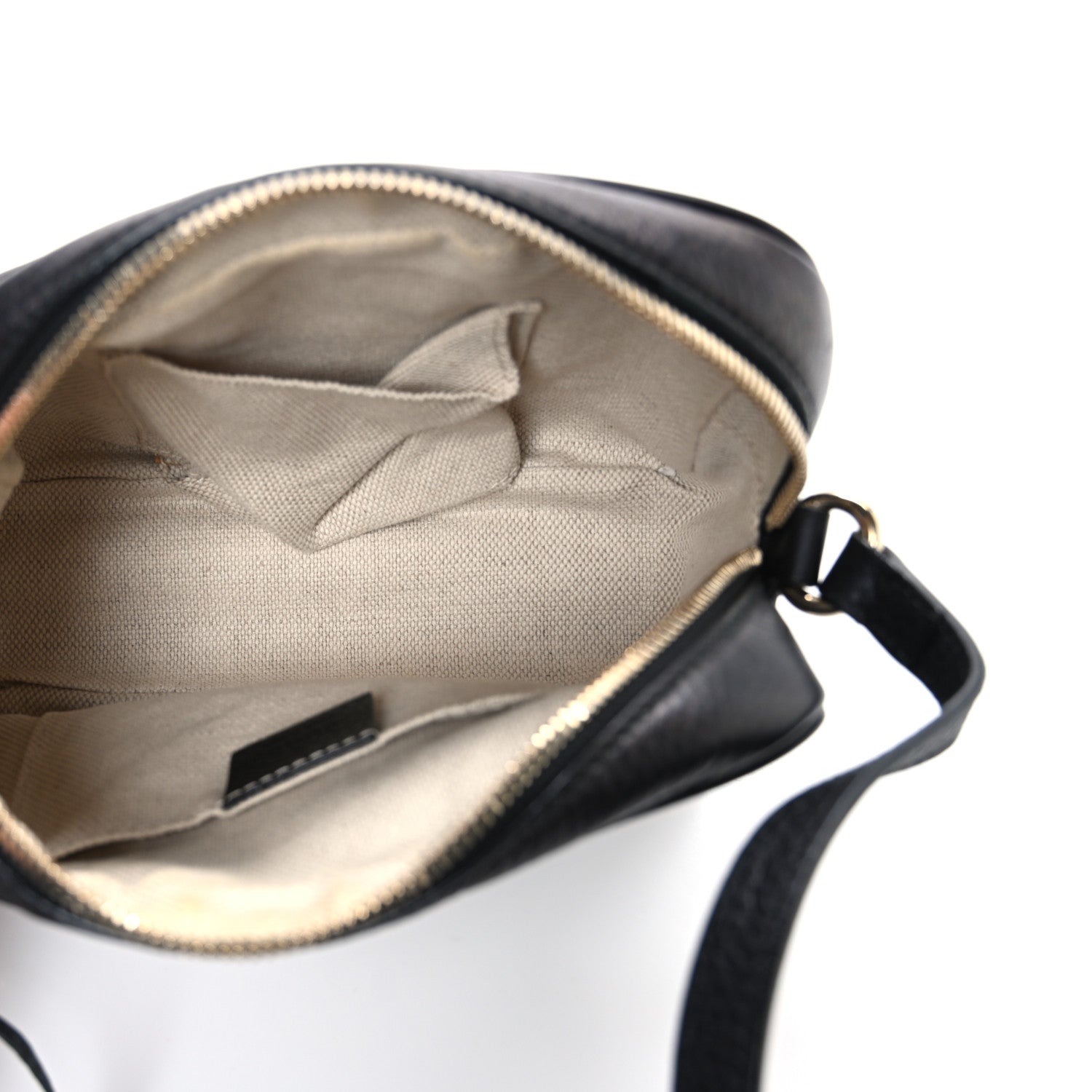Pebbled Calfskin Small Soho Disco Bag Black
