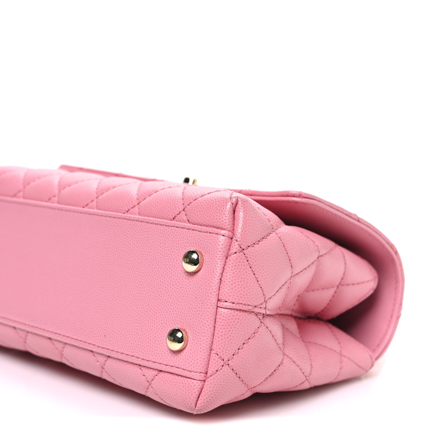 Caviar Quilted Mini Coco Chain Handle Flap Pink