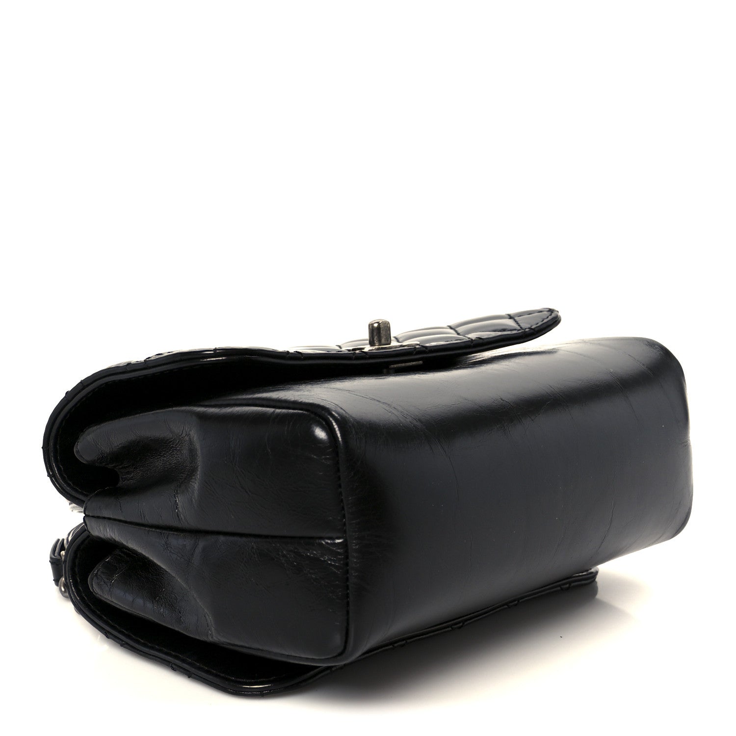 Glazed Calfskin Pilot Essentials Flap Black