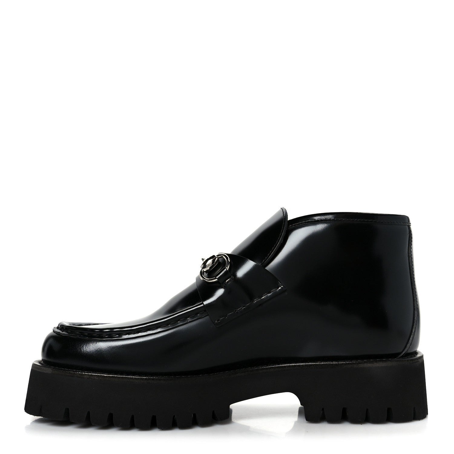 Cordovan Lux Womens Horsebit Platform Ankle Boots 39 Black