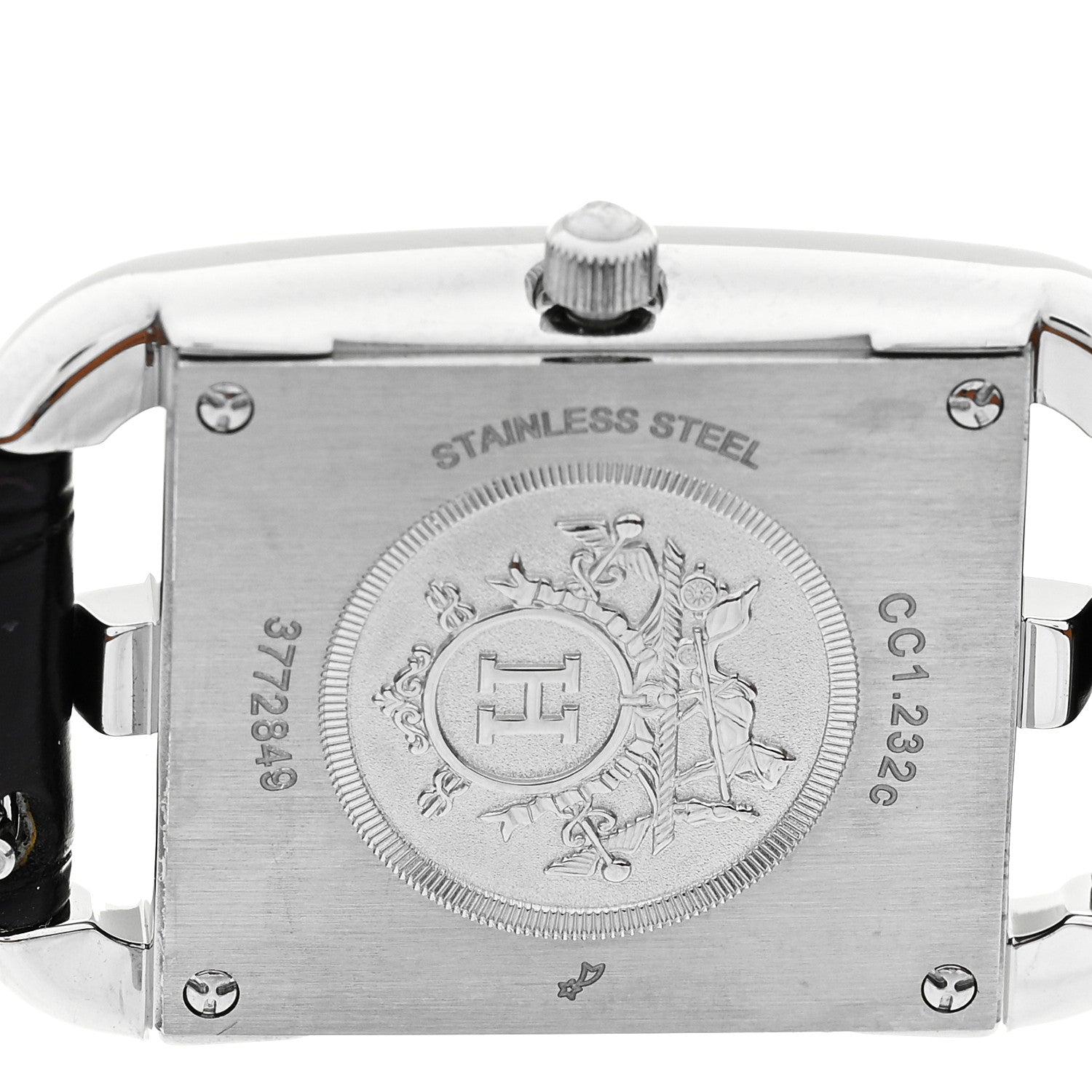 Stainless Steel Alligator Diamond Bezel 23mm Cape Cod Quartz Watch Noir