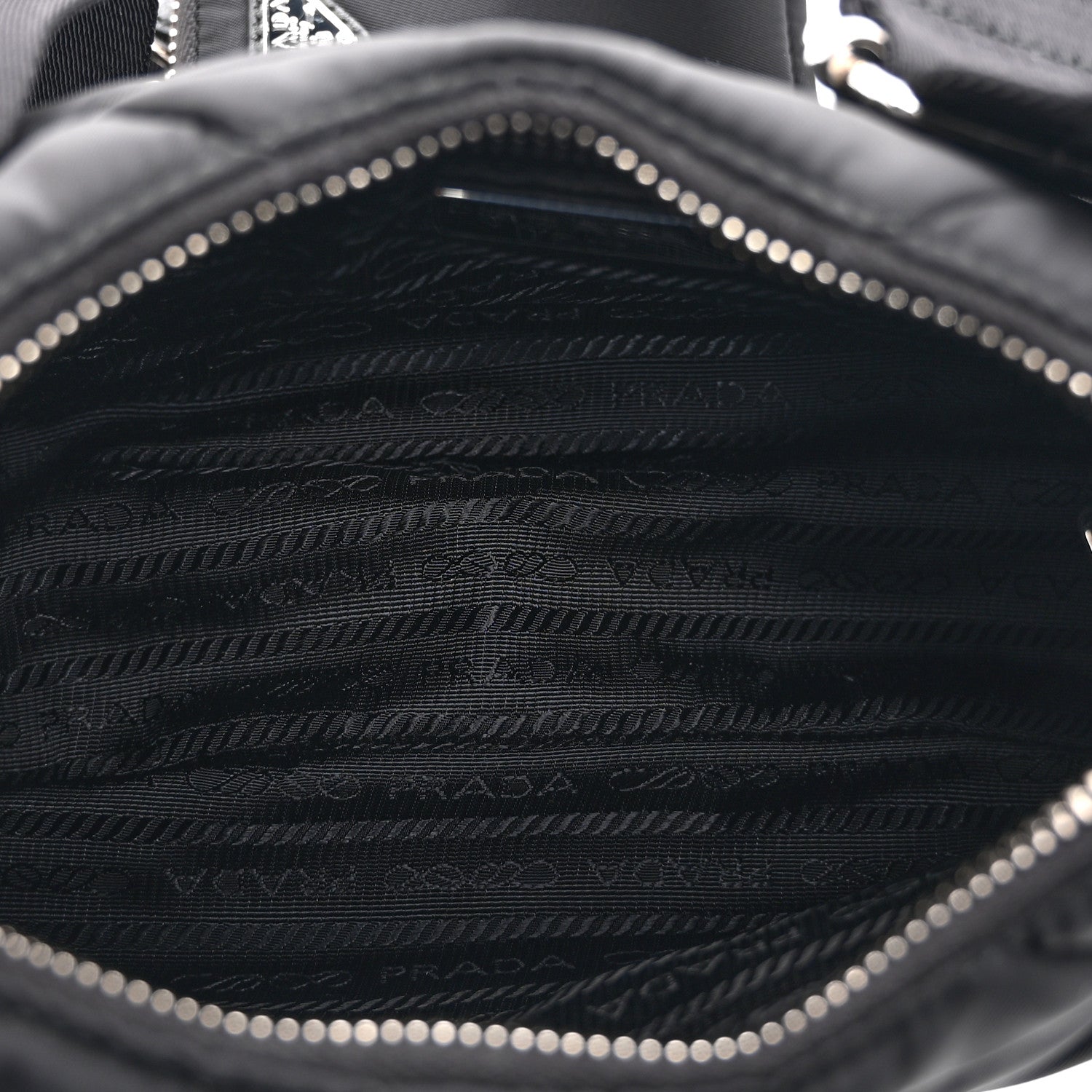 Re-Nylon Triangle Padded Patchwork Shoulder Bag Black