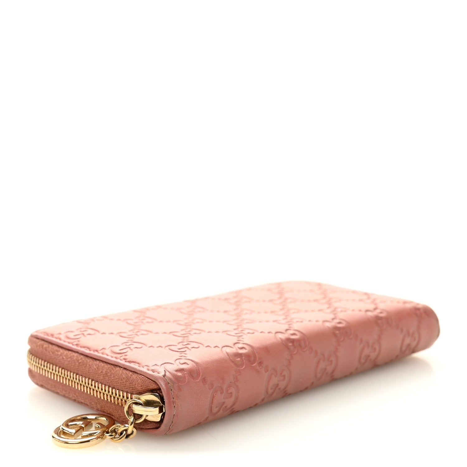 Guccissima Signature Zip Around Wallet Soft Pink