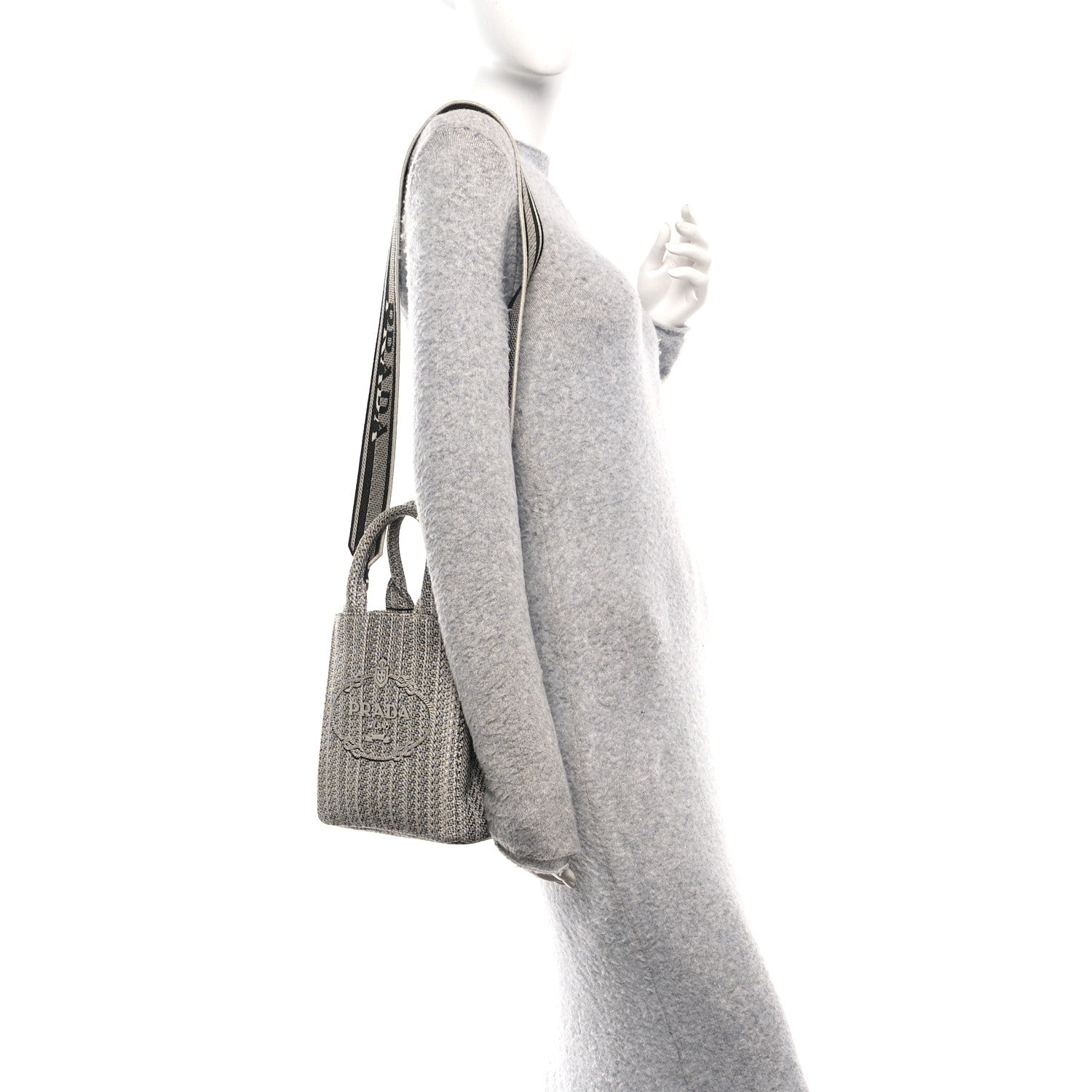 Jacquard Logo Ricamo Embroidered Small Tote Black Talco