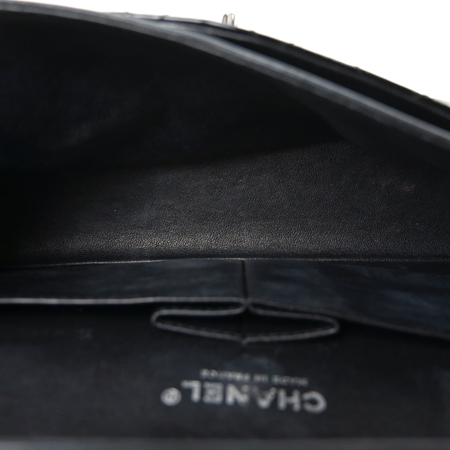 Patent Quilted Medium Double Flap Black