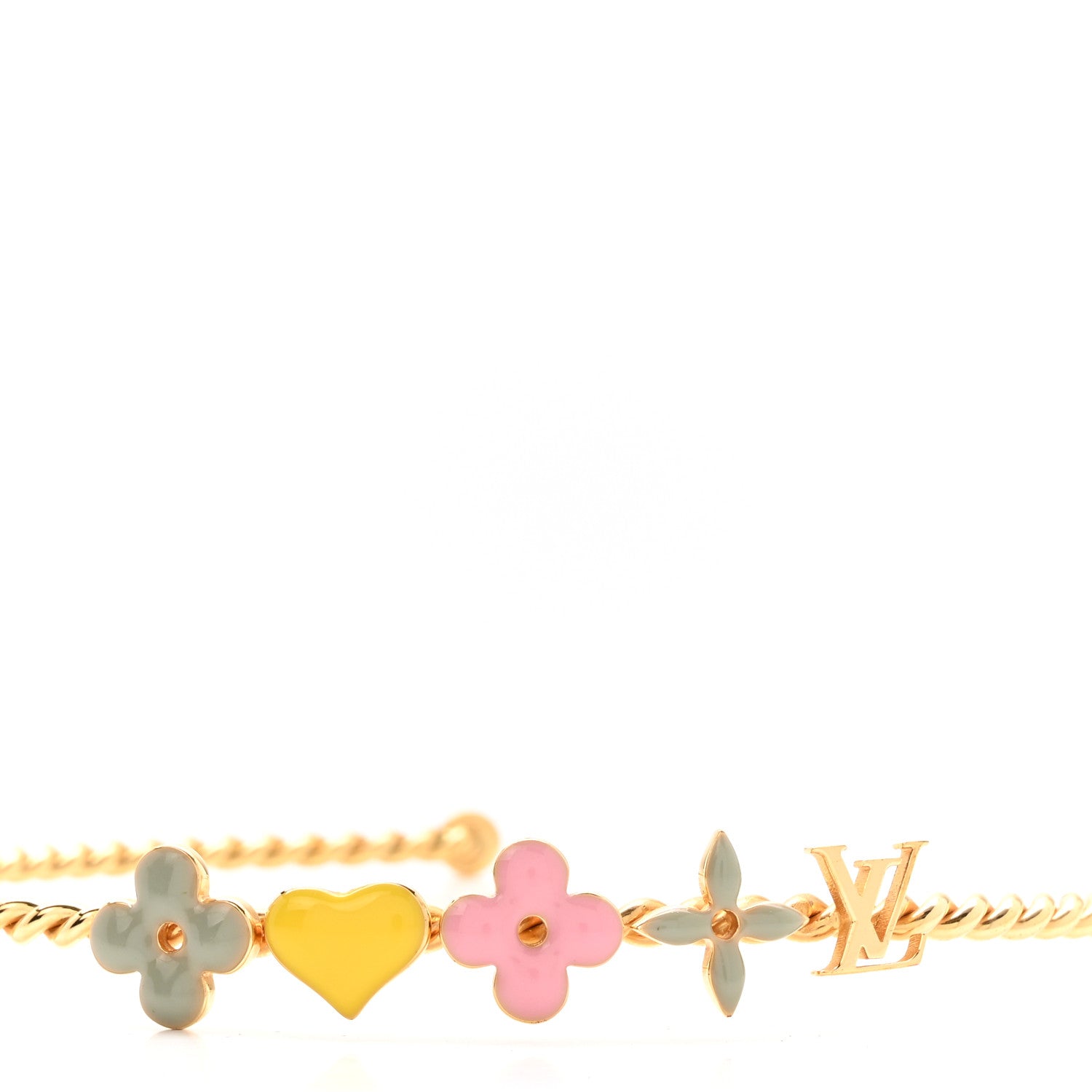 Brass Enamel Monogram Sweet Headband Gold