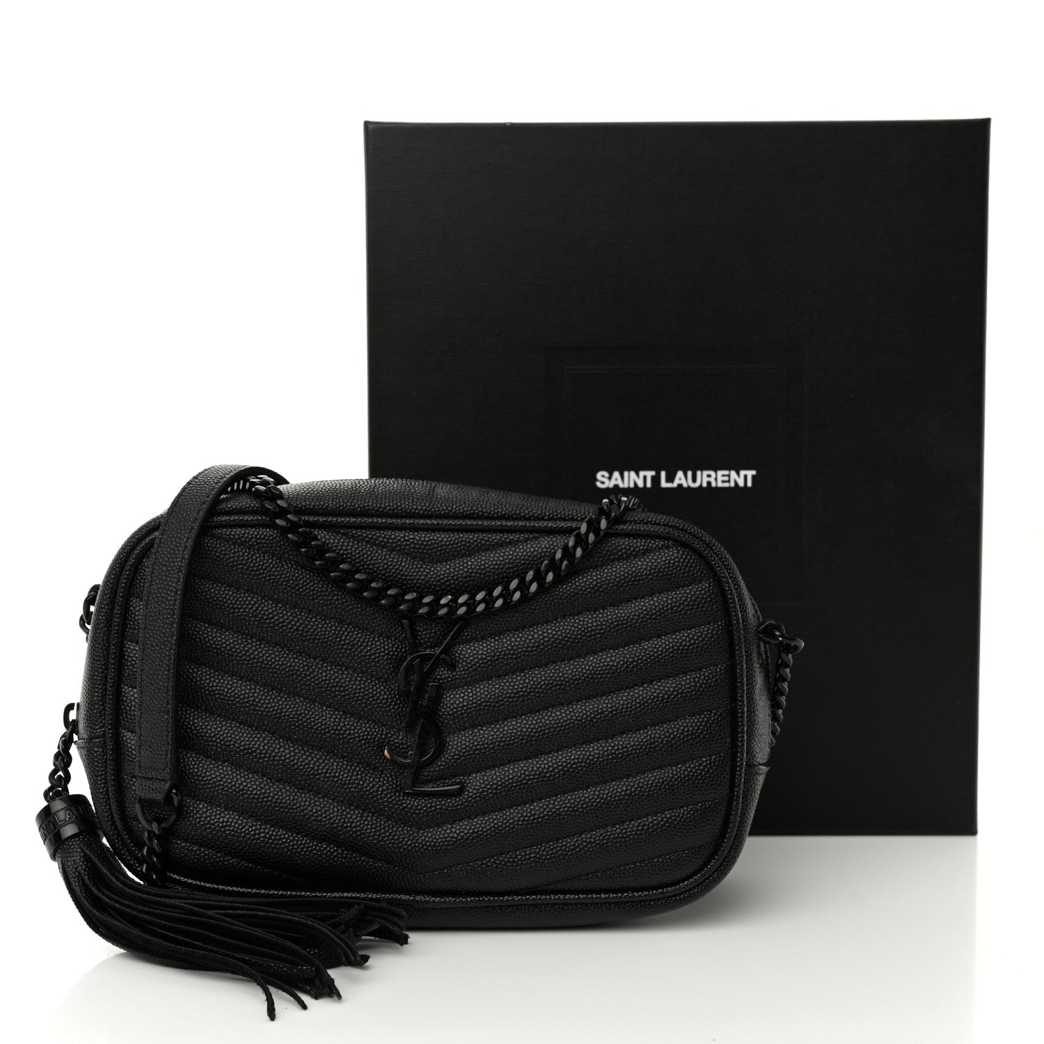 Grain De Poudre Matelasse Monochrome Monogram Mini Lou Camera Bag Black