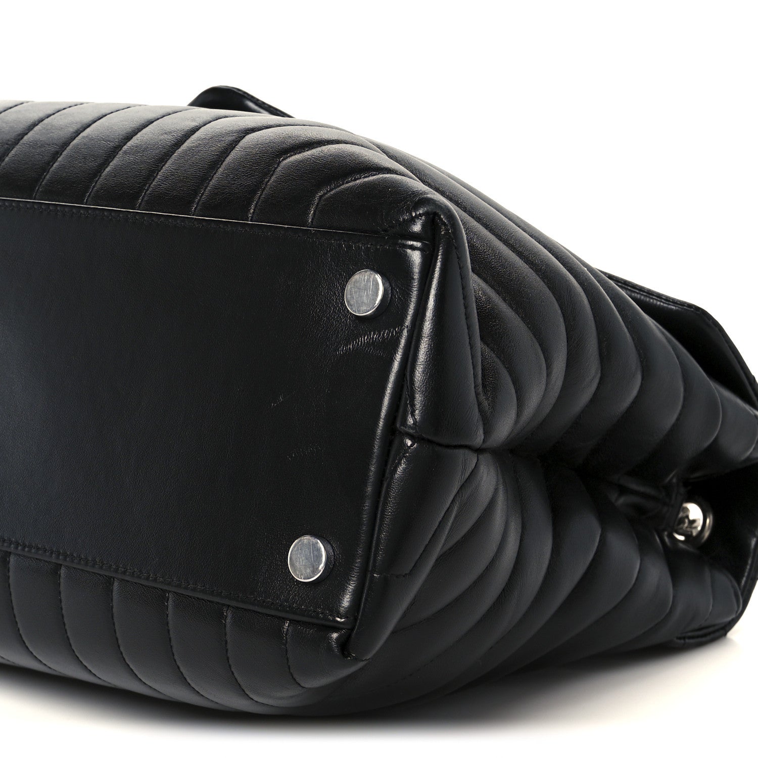 Calfskin Y Quilted Monogram Large Loulou Chain Satchel Black