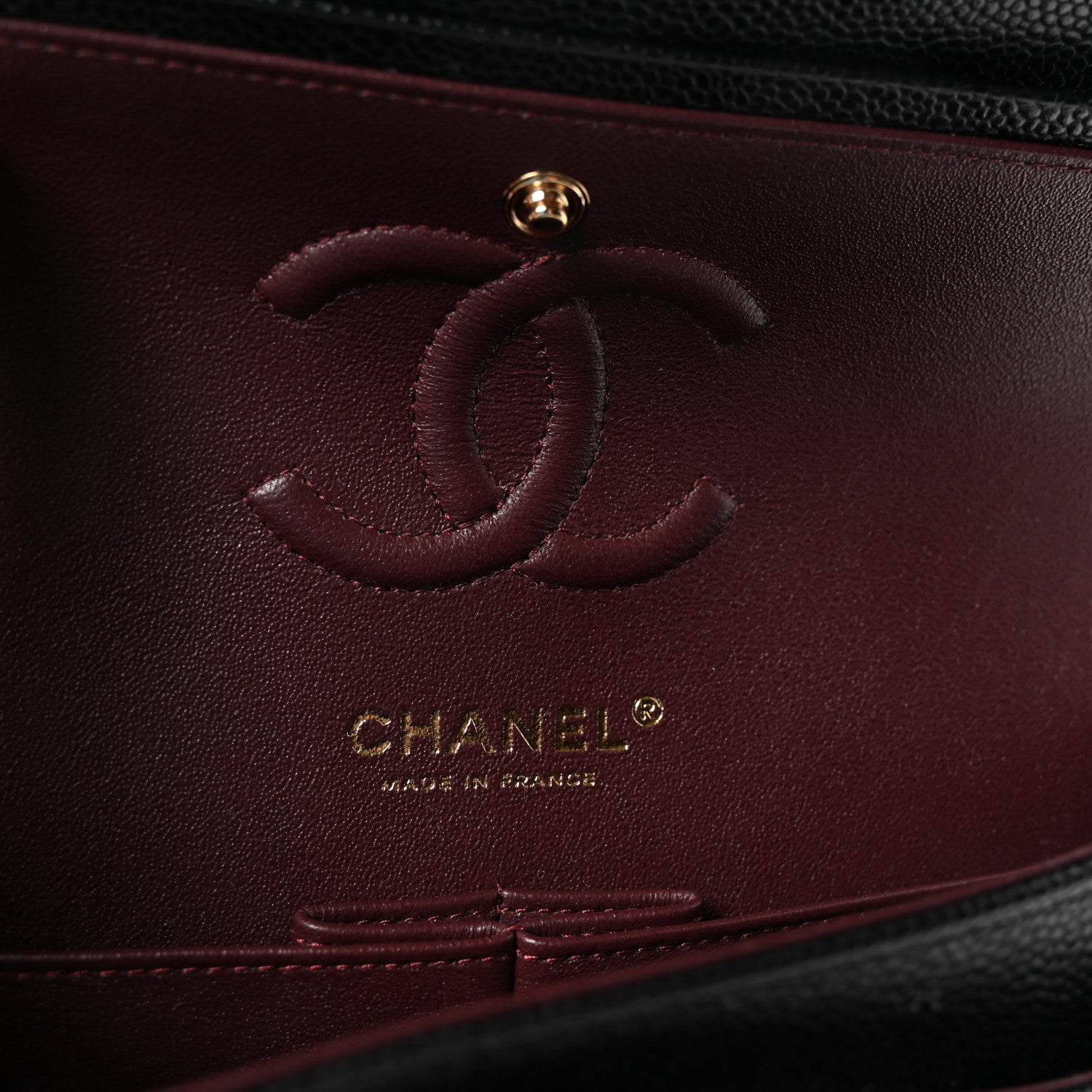Caviar Quilted Small Double Flap Black