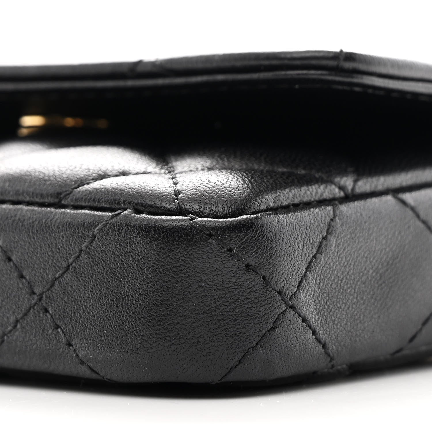 Lambskin Enamel Quilted Coco Hearts Clutch With Chain Black