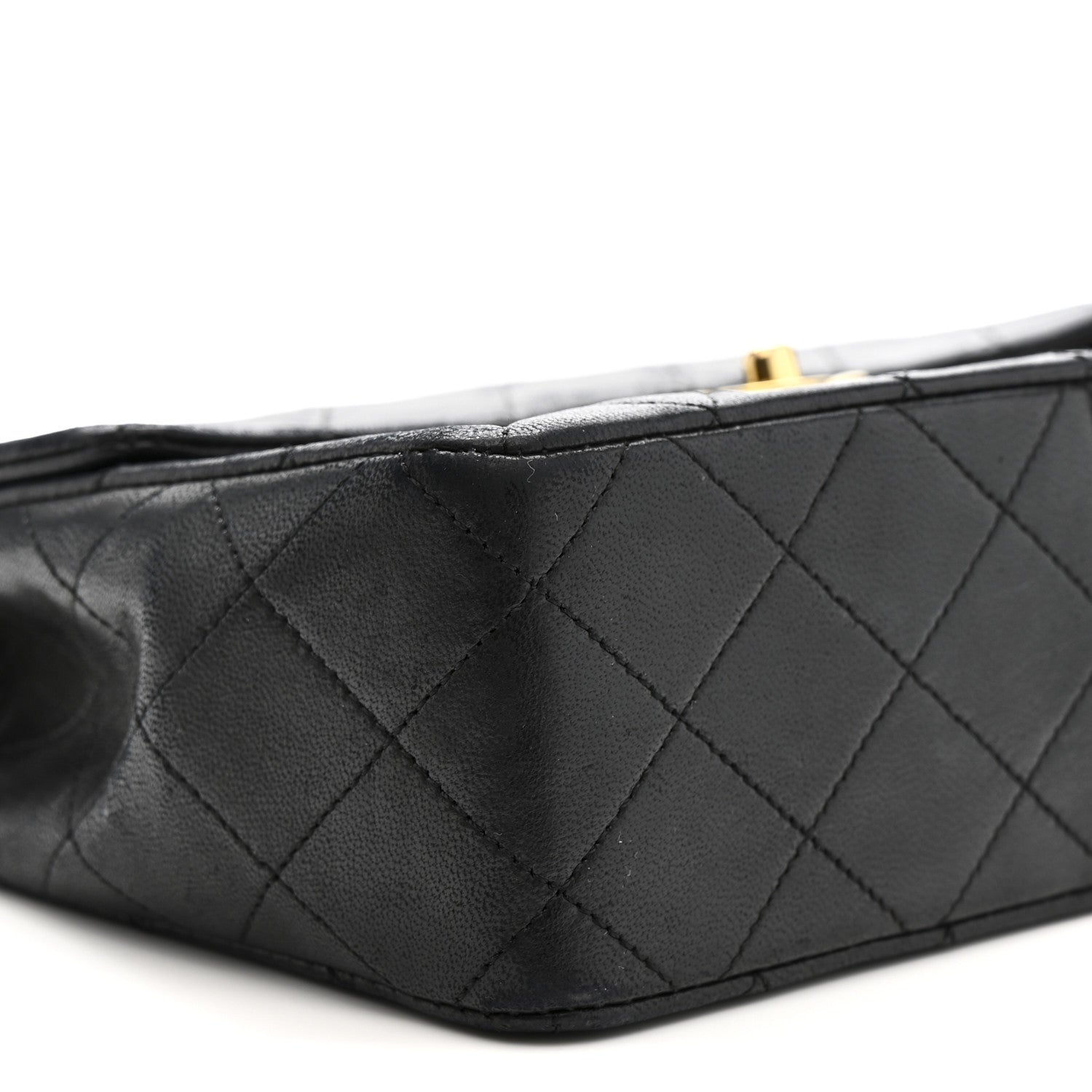 Lambskin Quilted Small Single Flap Black