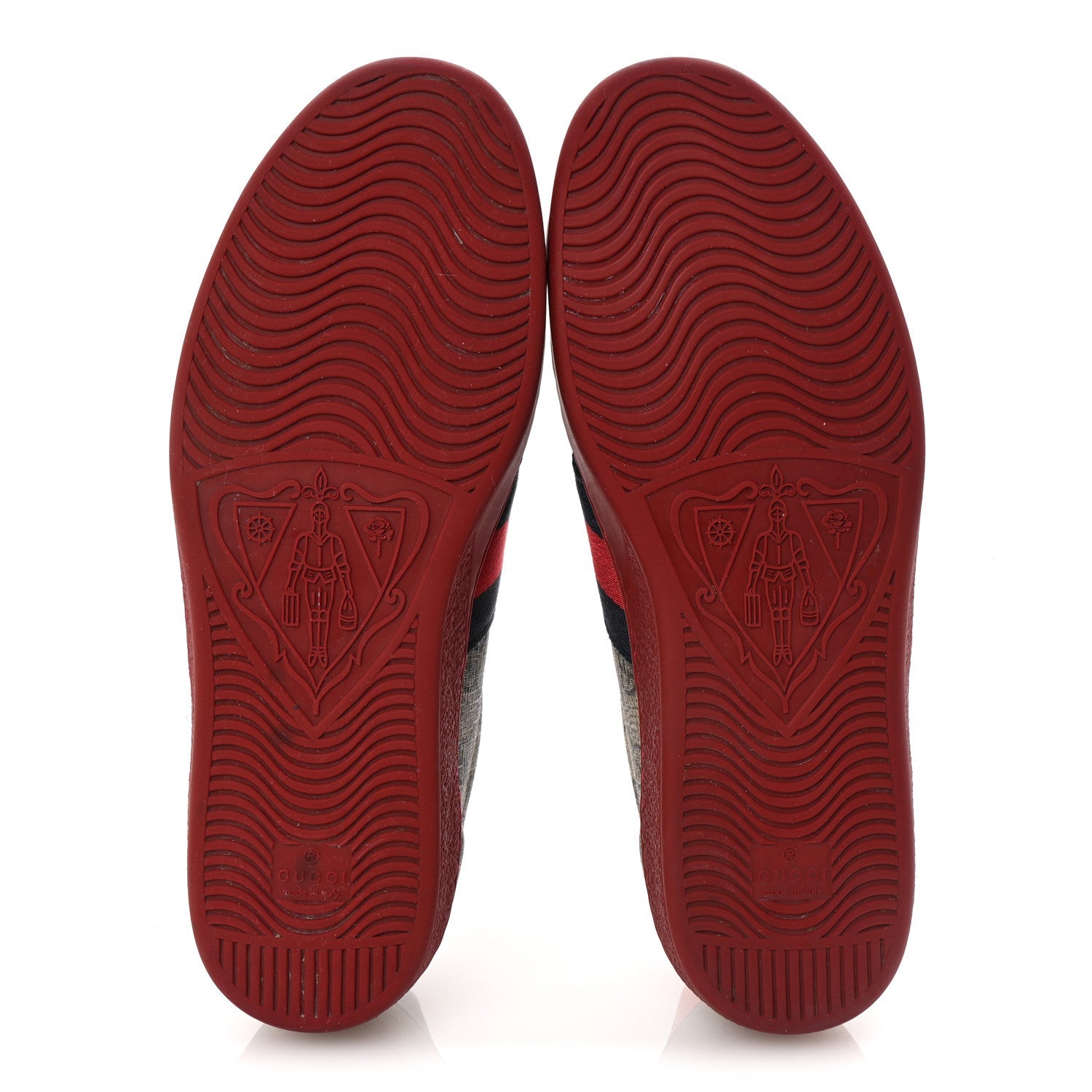 GG Supreme Monogram Ayers Web Mens New Ace Sneakers  9 Beige Ebony Red