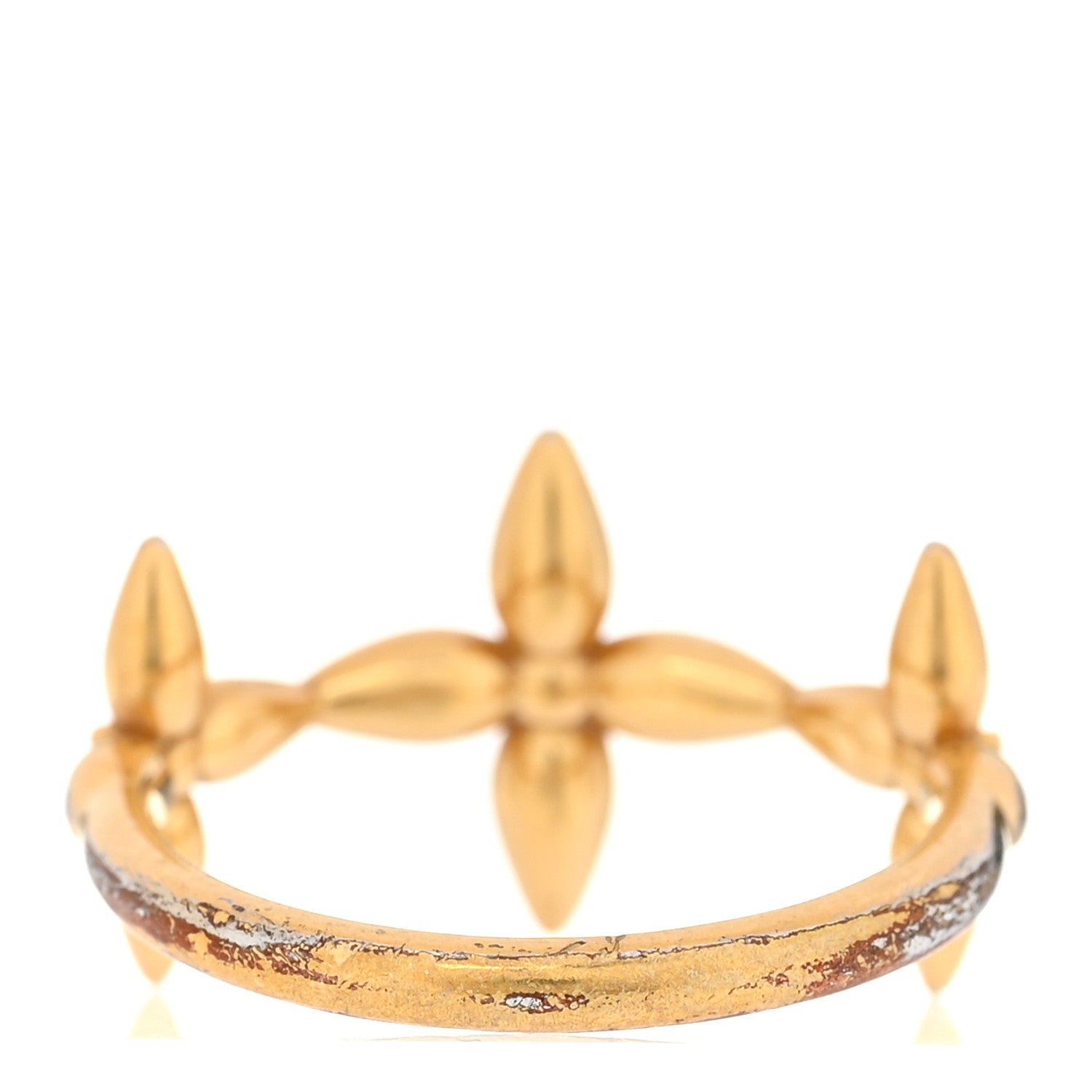 Metal Crystal Louisette Signature Ring M Gold