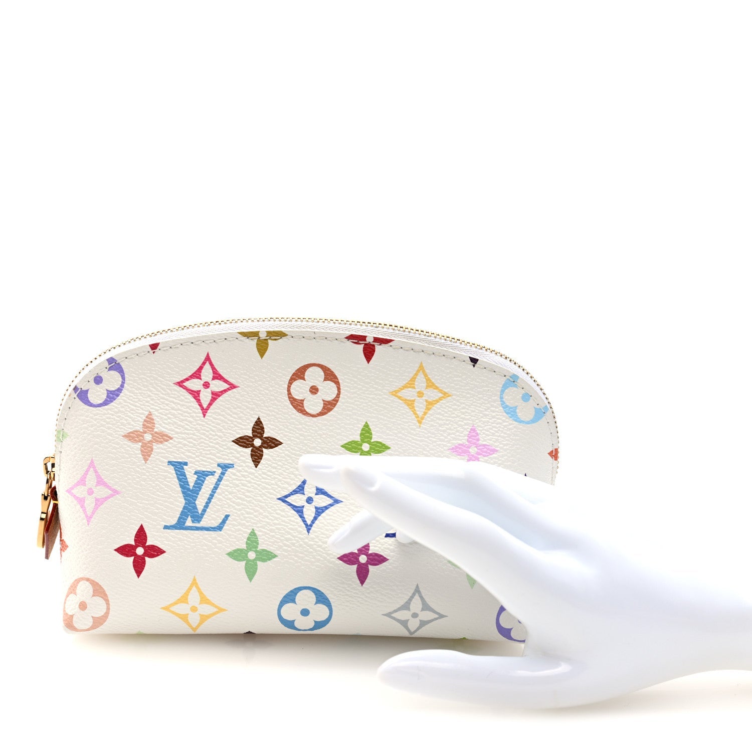 LV x TM Monogram Multicolor Cosmetic Pouch PM White