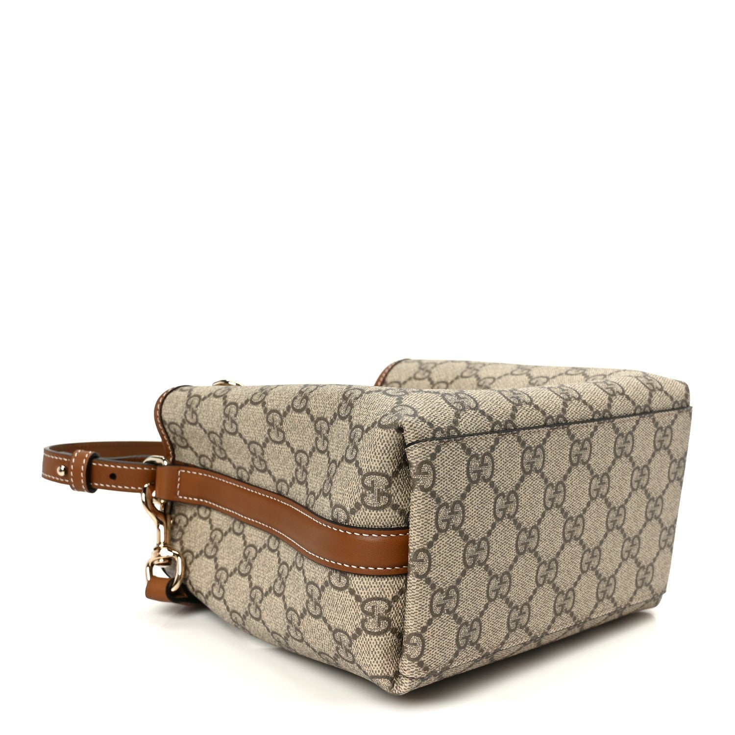 GG Supreme Monogram Emblem Small Shoulder Bag Beige Ebony Sundial