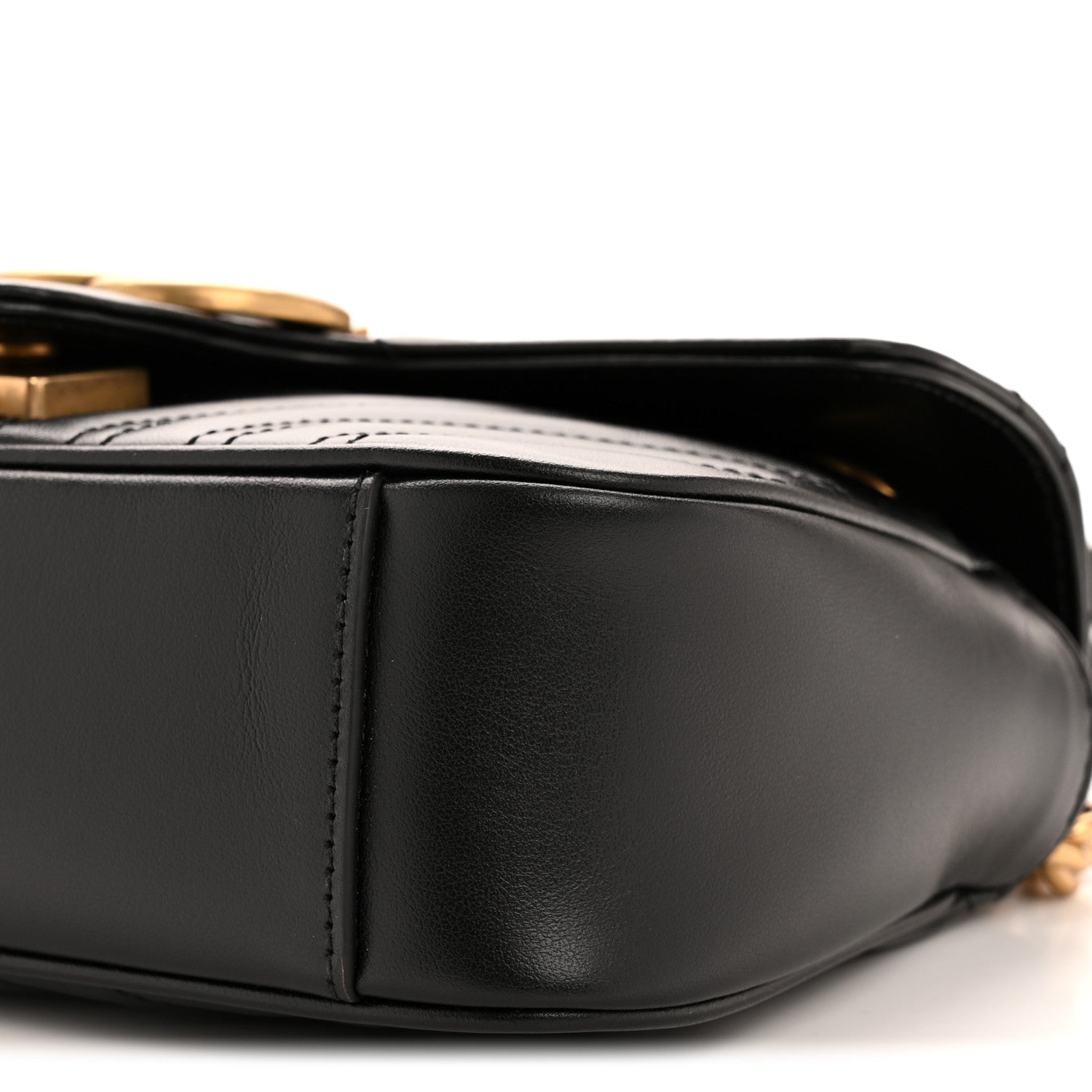 Calfskin Matelasse Mini GG Marmont Shoulder Bag Black