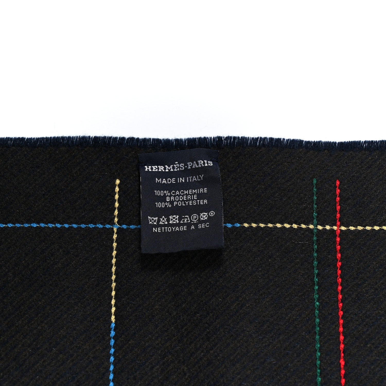 Cashmere Fringe A Toute Brodee Scarf Bleu