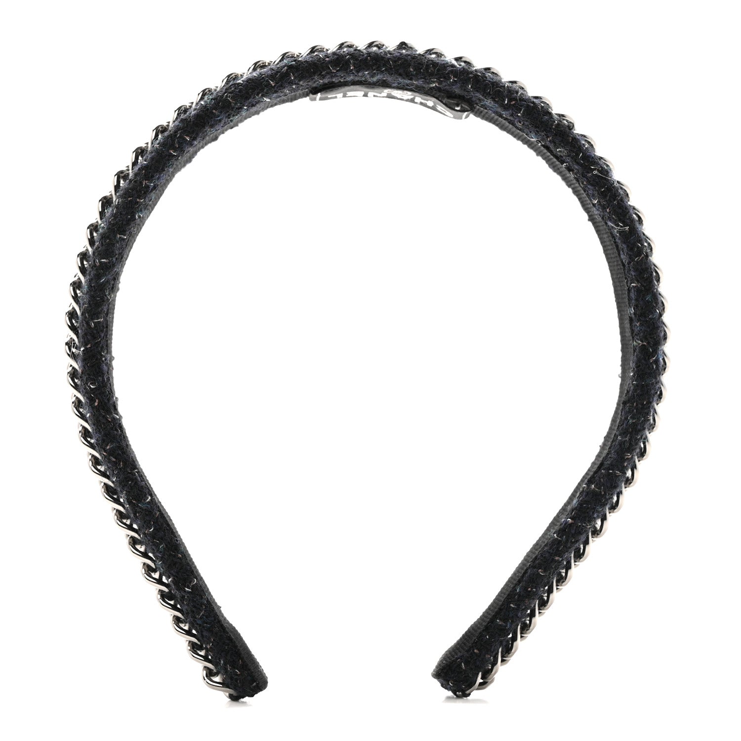 Tweed Chain Headband Black