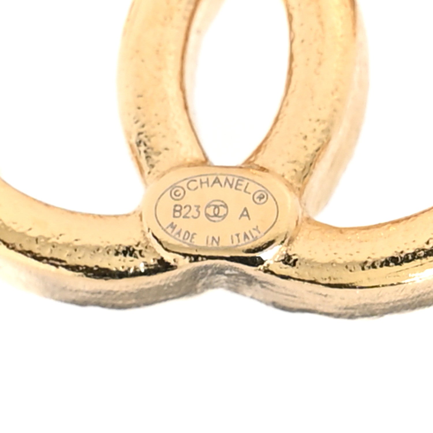 Metal Tweed Effect CC Earrings Gold