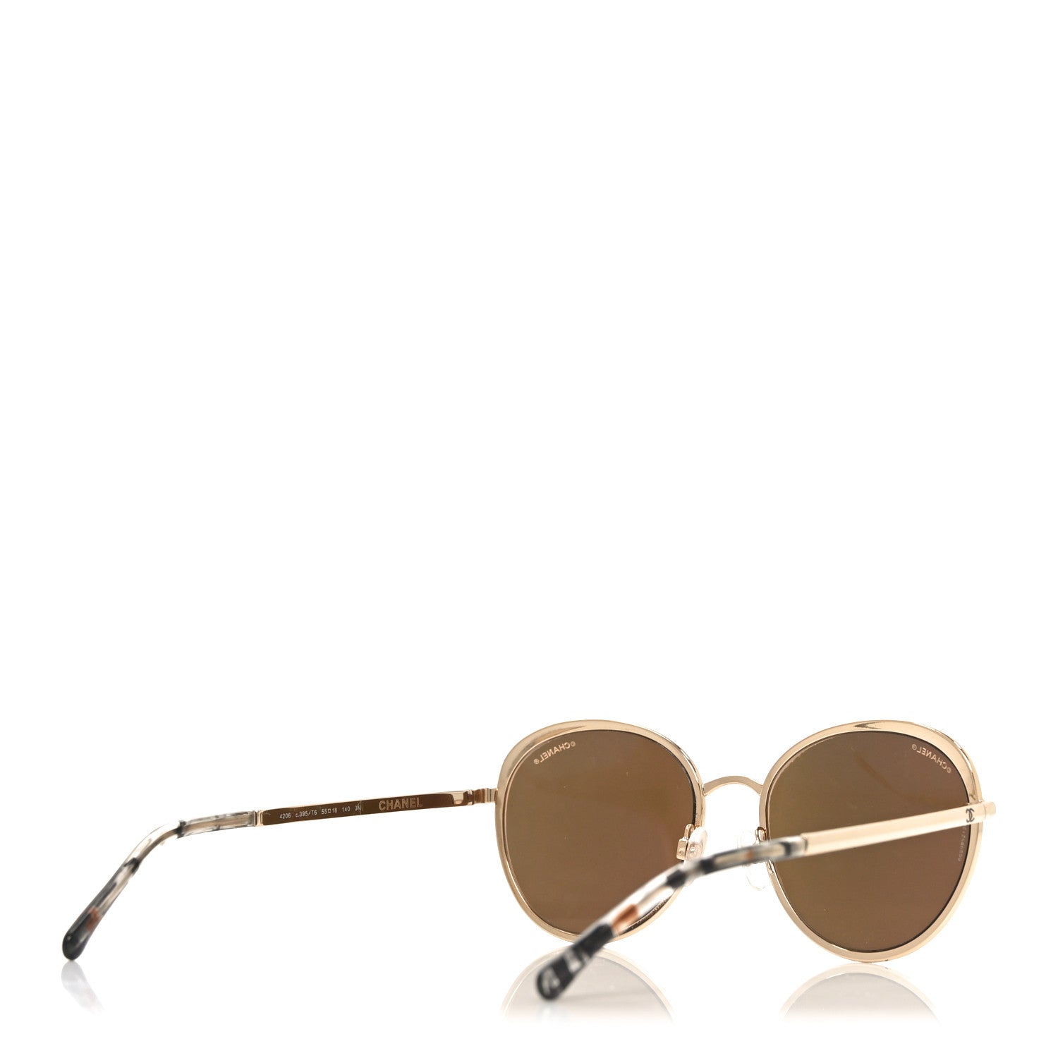 Round Mirror Sunglasses 4206 Gold