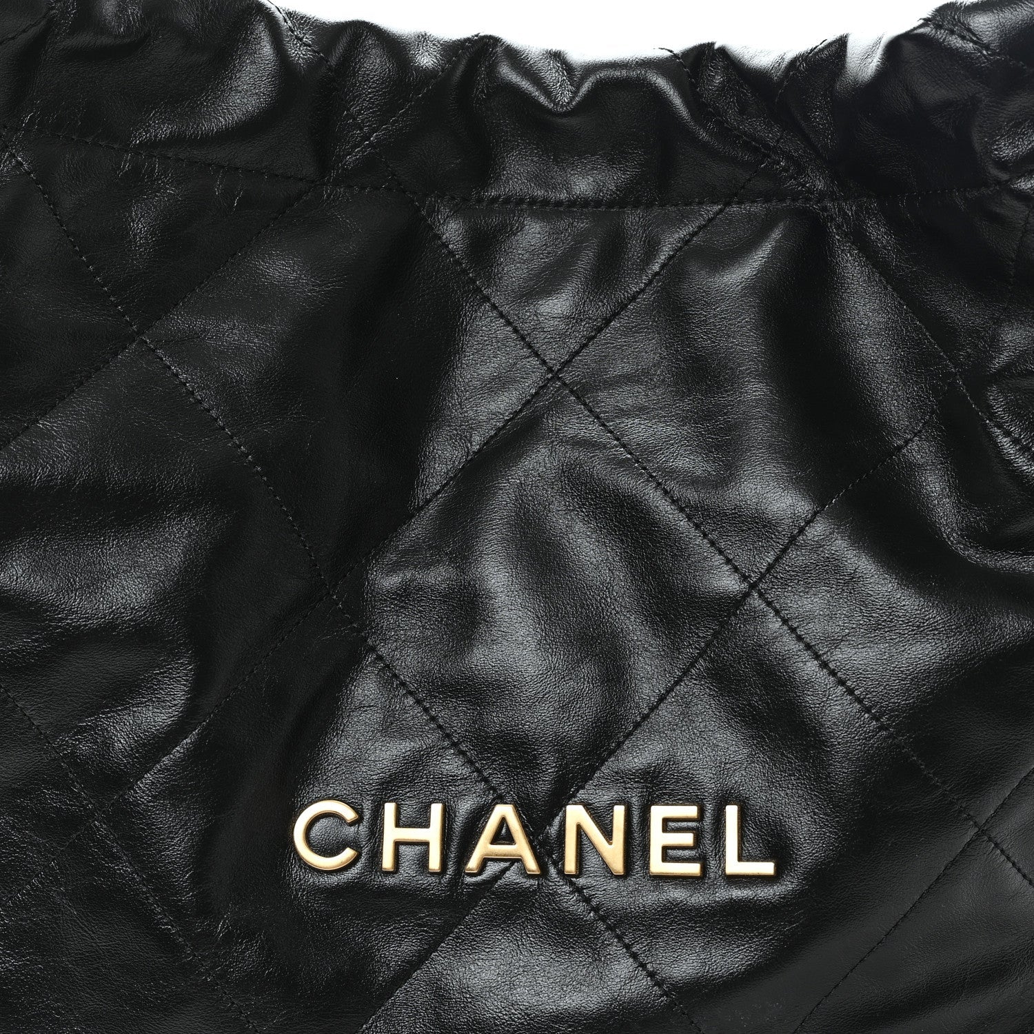 Shiny Calfskin Quilted Small Chanel 22 Black
