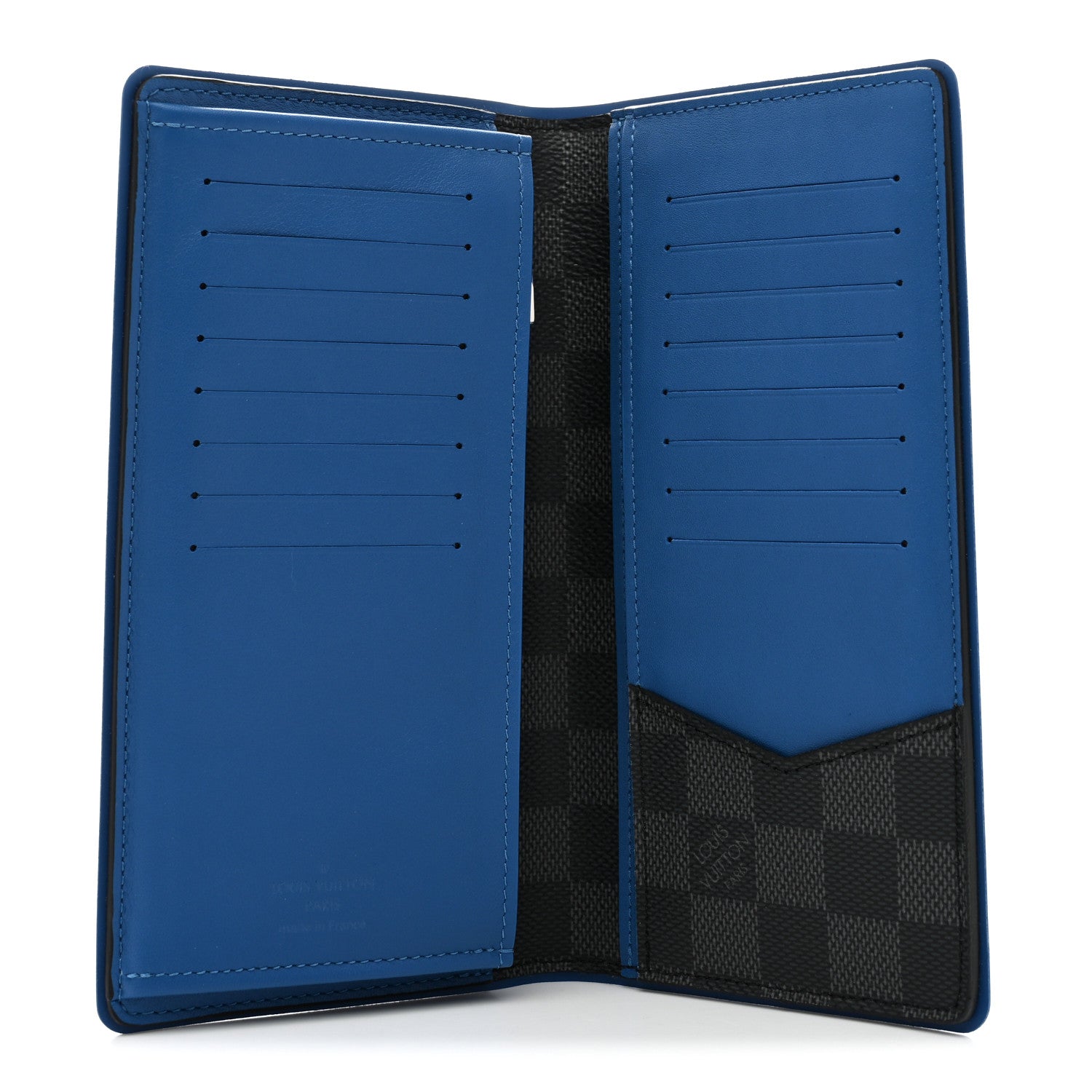 Damier Graphite Brazza Wallet Bleu Neon