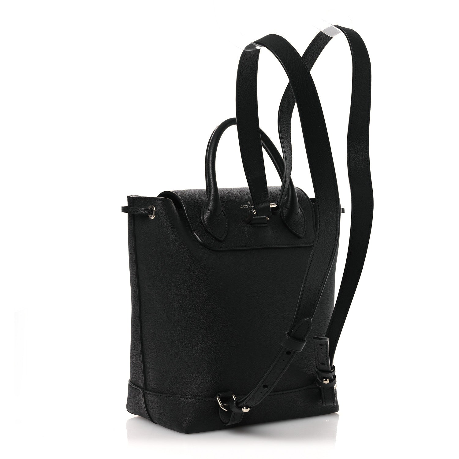 Calfskin Lockme Backpack Black