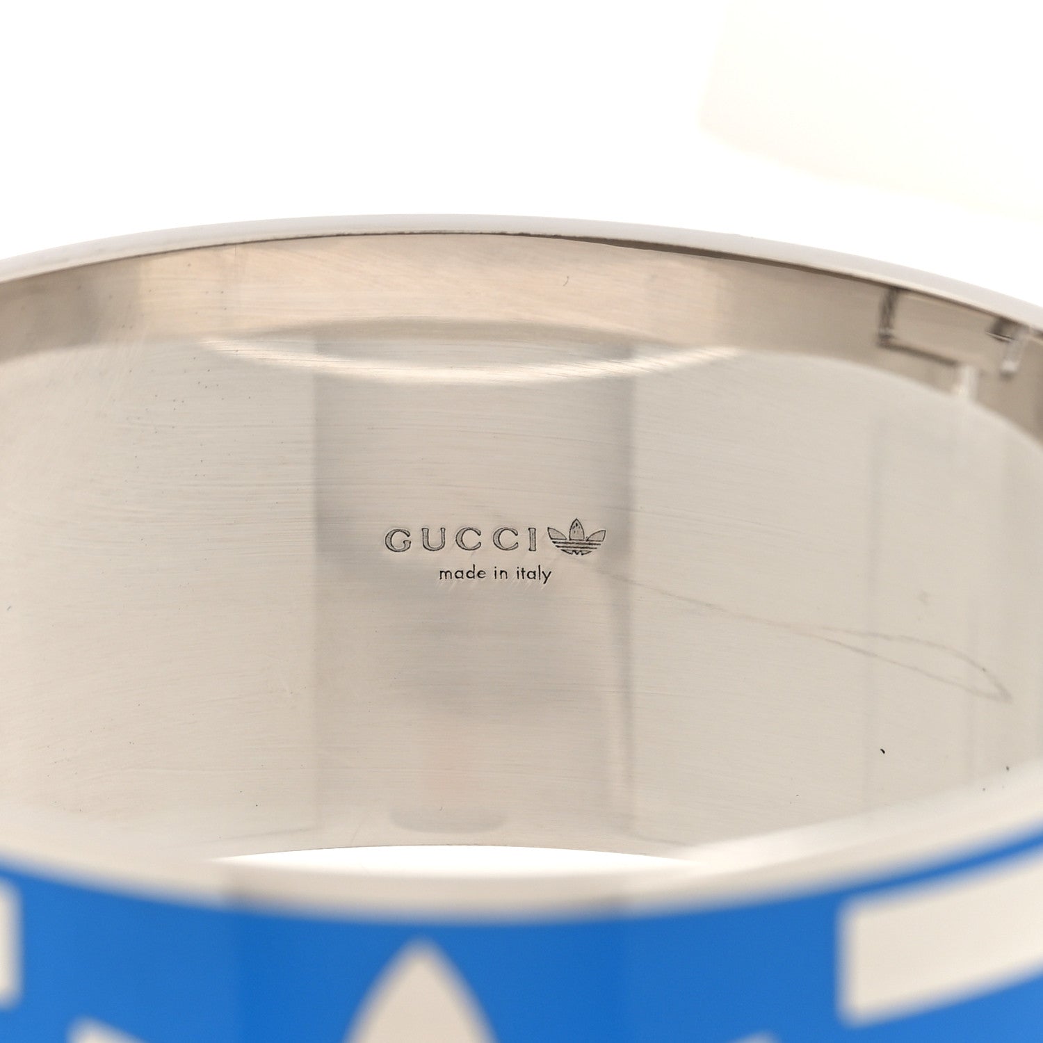 X ADIDAS Metal Enamel Cuff Bracelet S Silver Blue