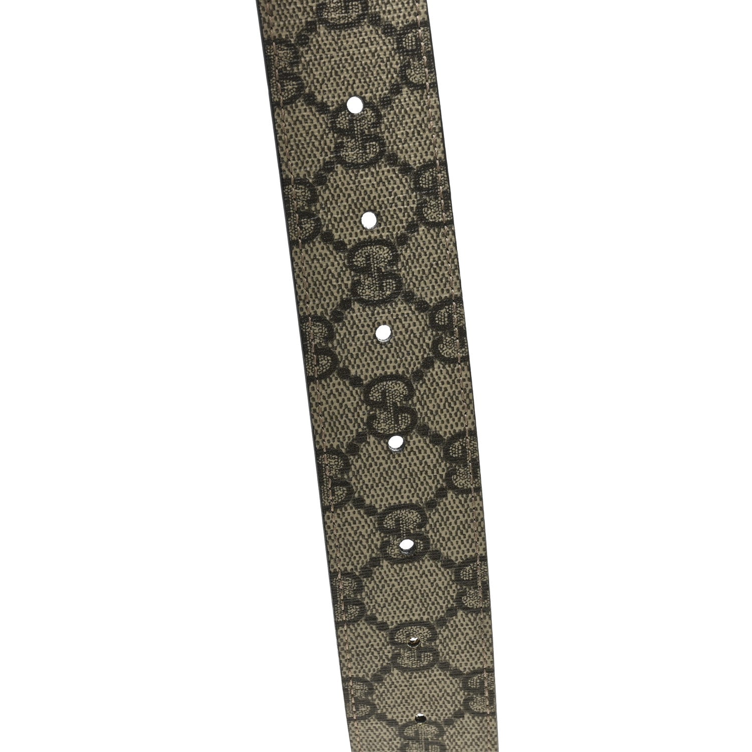 GG Supreme Monogram Selleria Calfskin Interlocking G Reversible 37mm Belt 95 38 Beige Ebony Black
