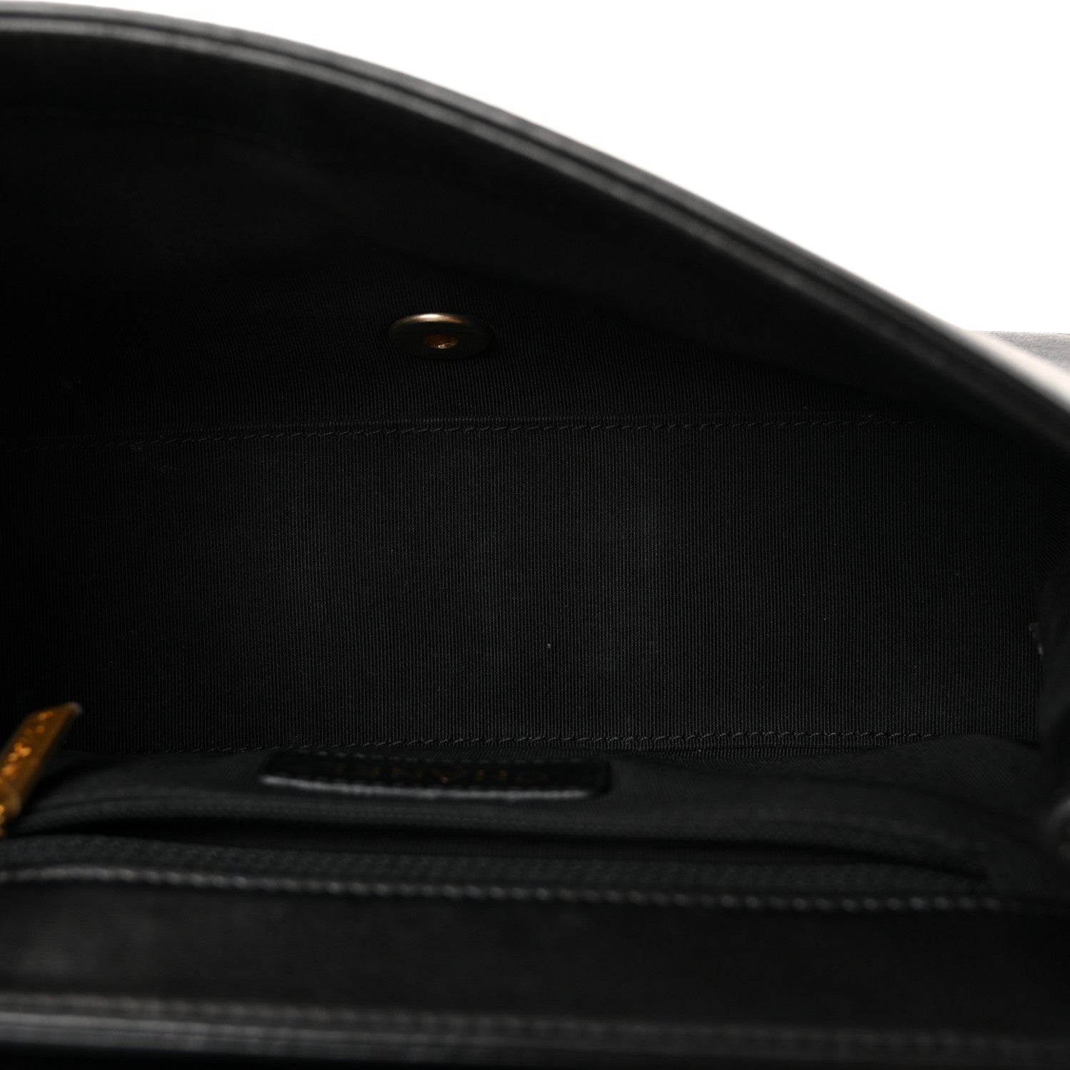 Sheepskin Chevron Stitched Chain Top Handle Flap Black