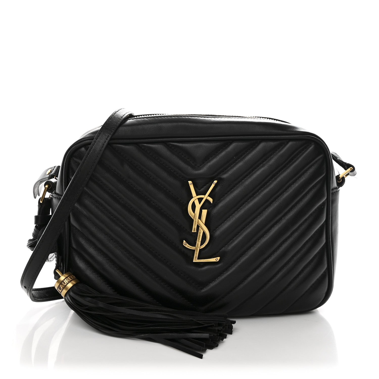 Calfskin Matelasse Monogram Lou Camera Bag Black