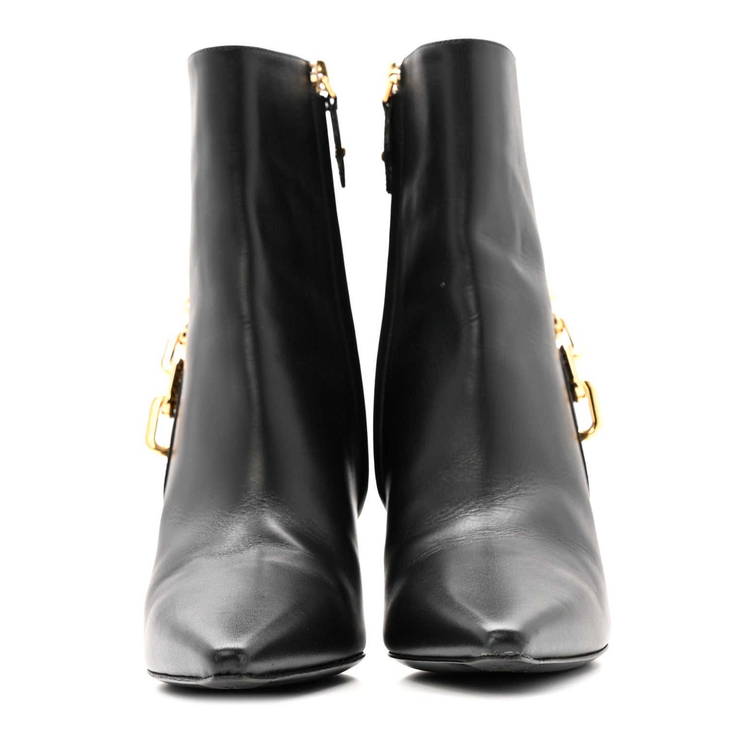 Calfskin Sparkle Ankle Boot 36.5 Black
