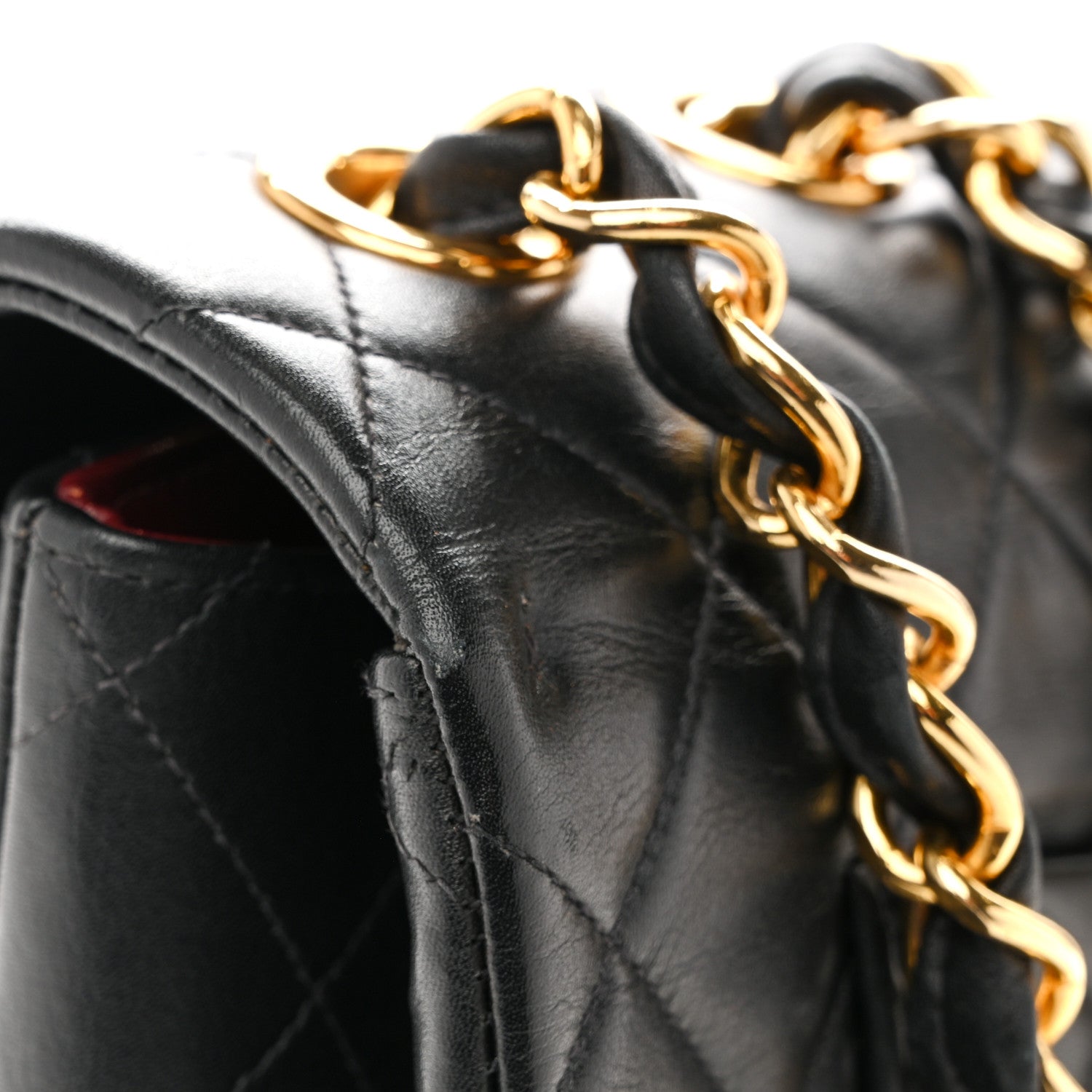 Lambskin Quilted XL Jumbo Single Flap Black