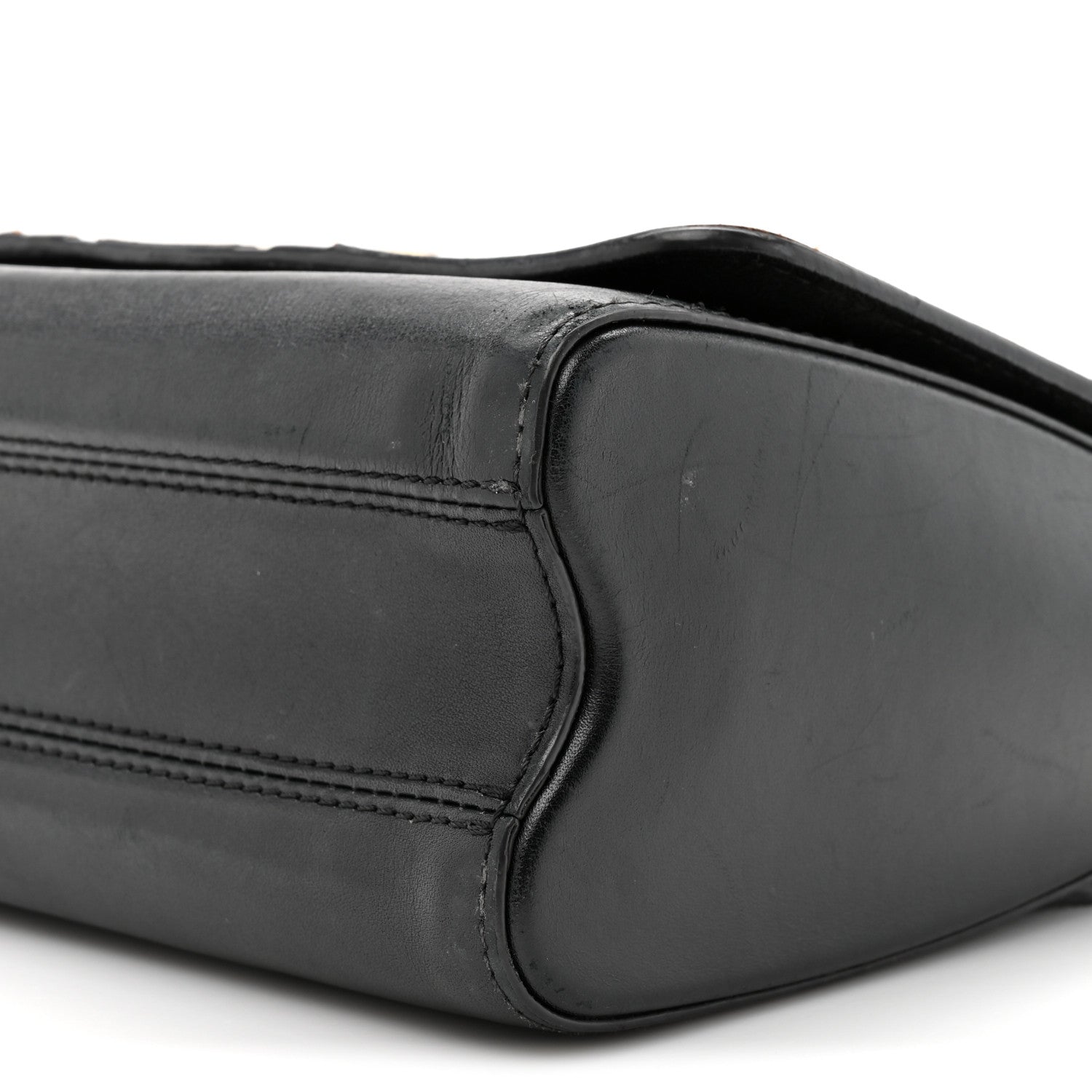 Veau Satin Monogram Twist Shoulder Bag MM Black