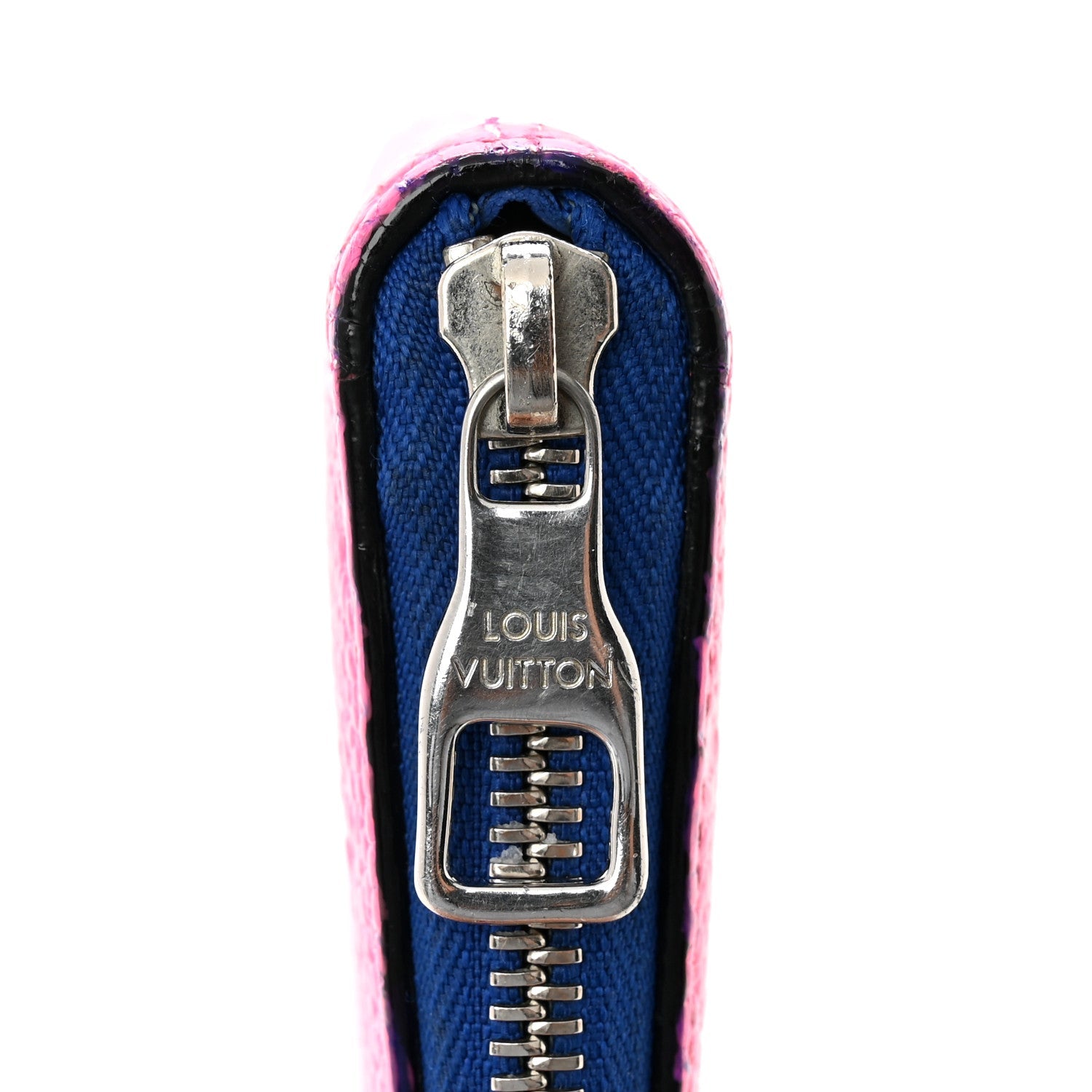 Taurillon Illusion Zippy Vertical Wallet Bleu Rose